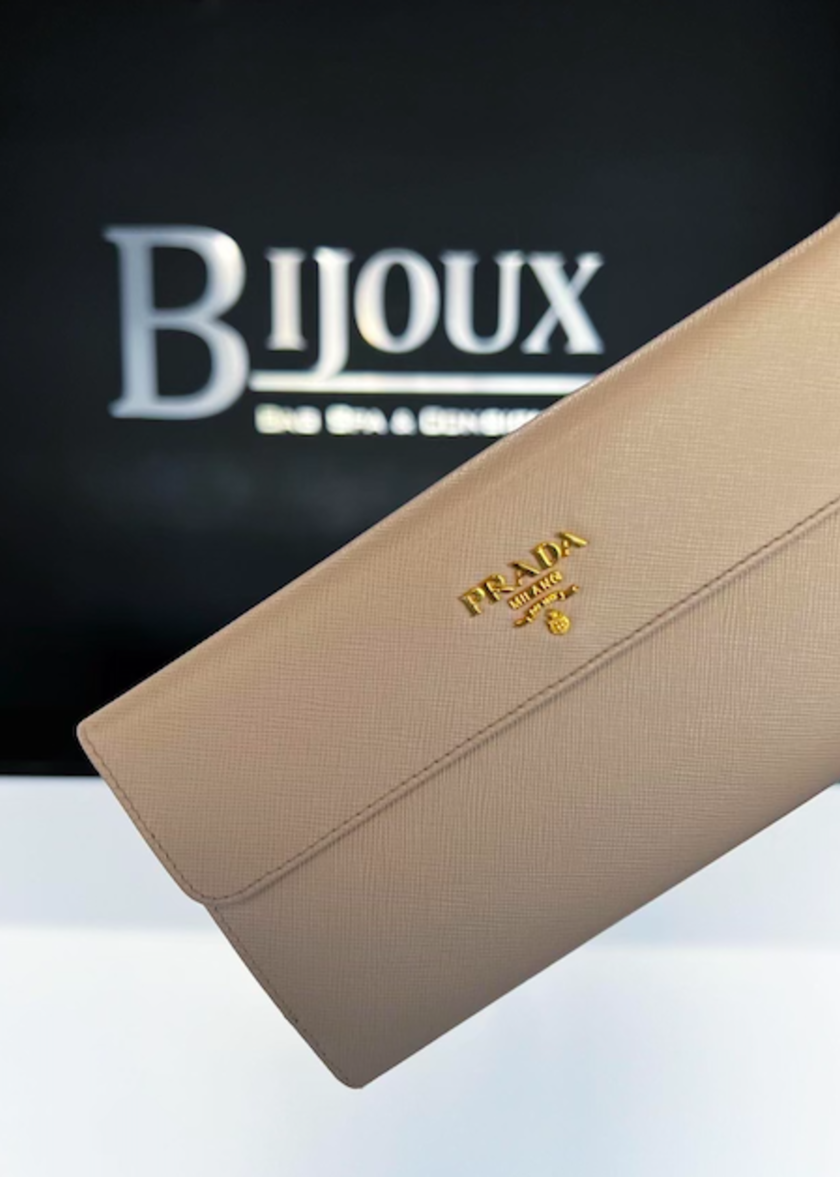 Prada SOLD - Prada Cipria Saffiano Leather Wallet