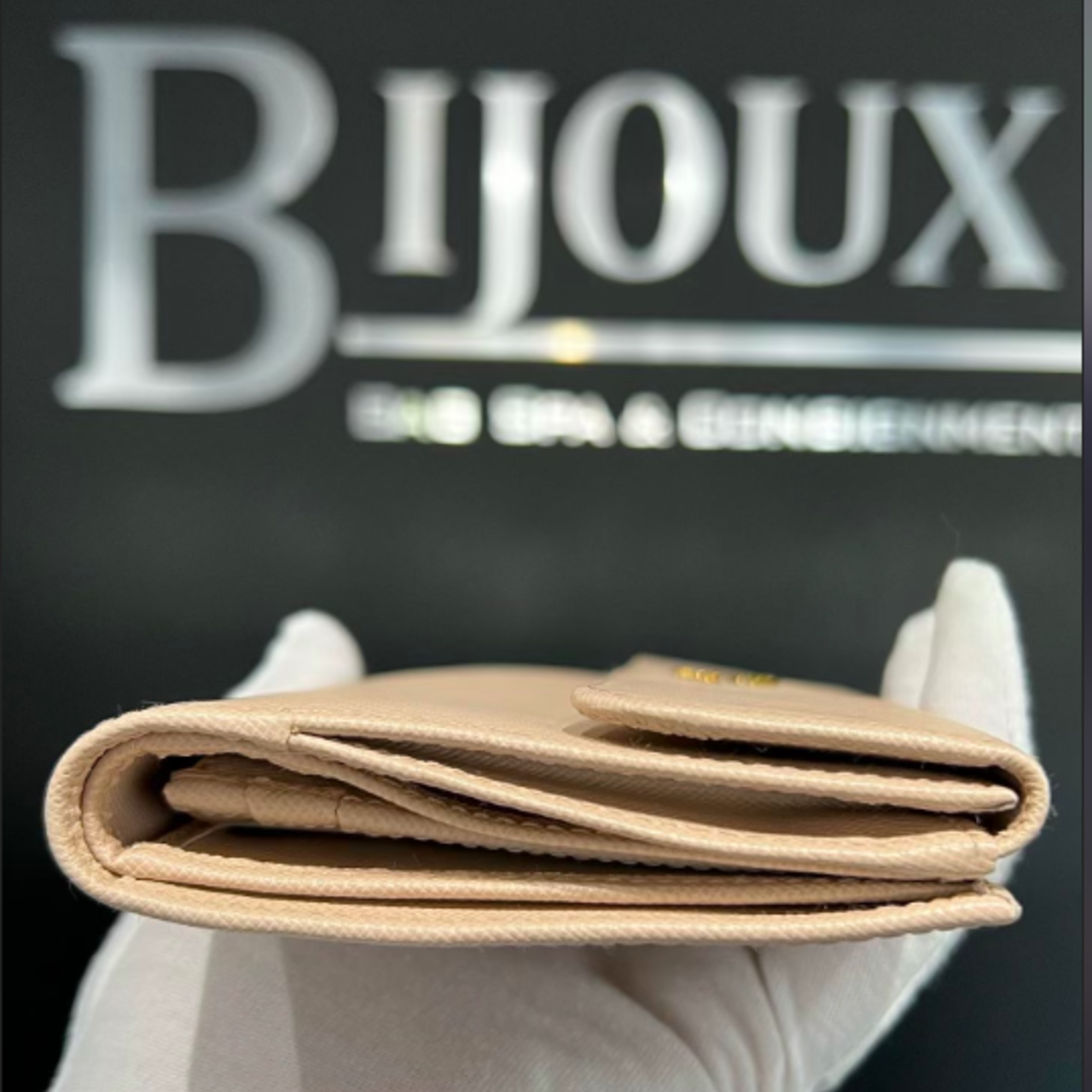 Prada SOLD - Prada Cipria Saffiano Leather Wallet