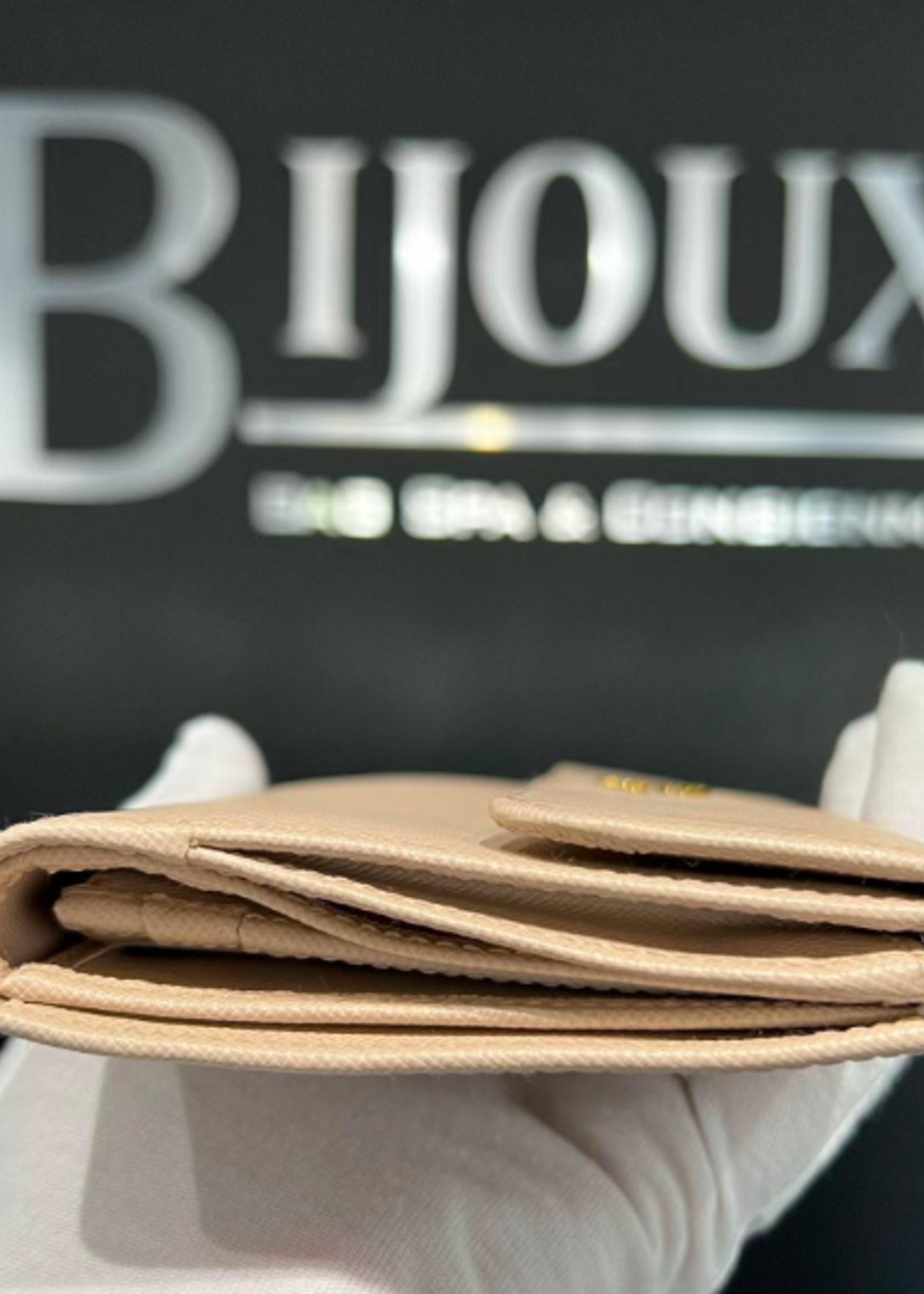 Prada SOLD - Prada Cipria Saffiano Leather Wallet