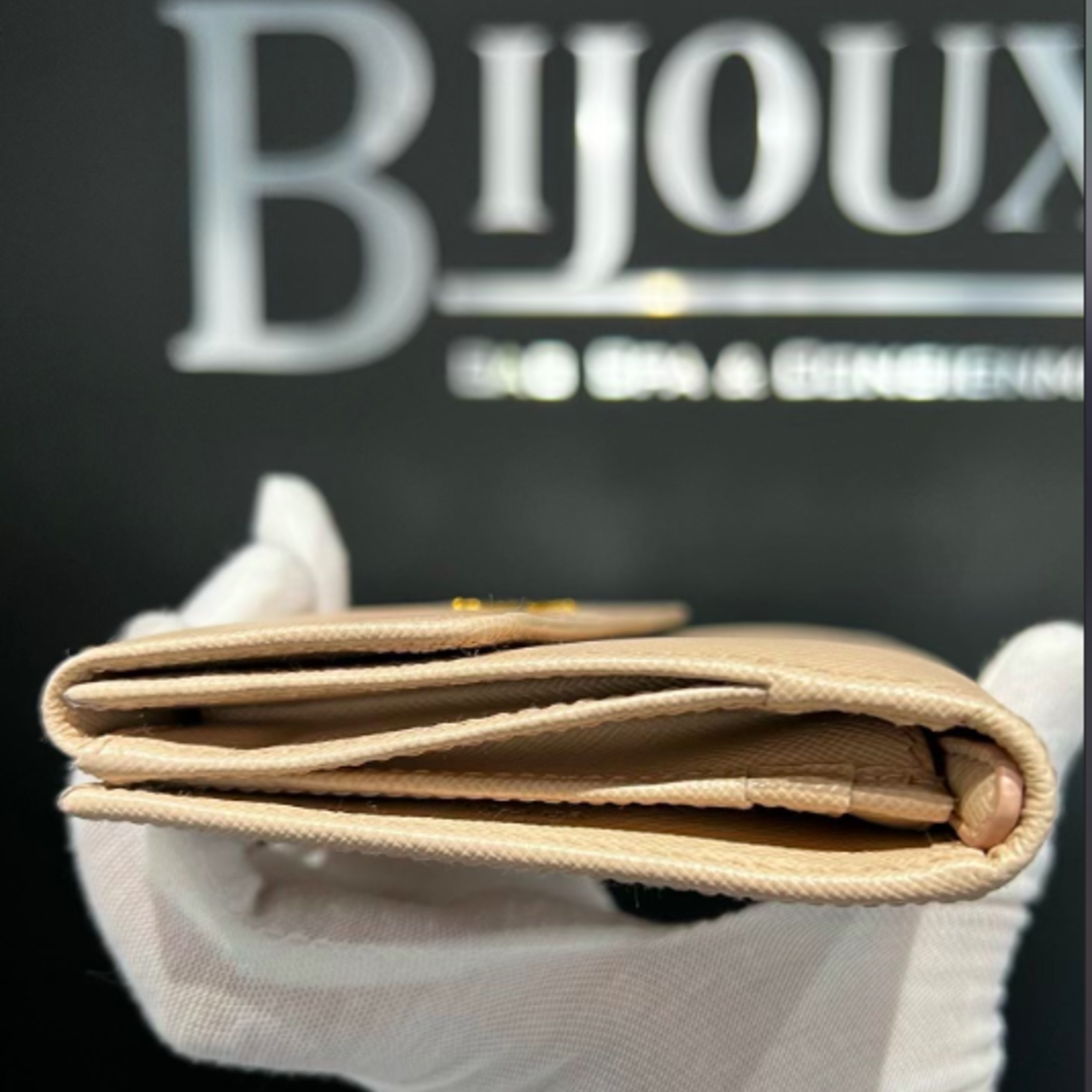 Prada SOLD - Prada Cipria Saffiano Leather Wallet