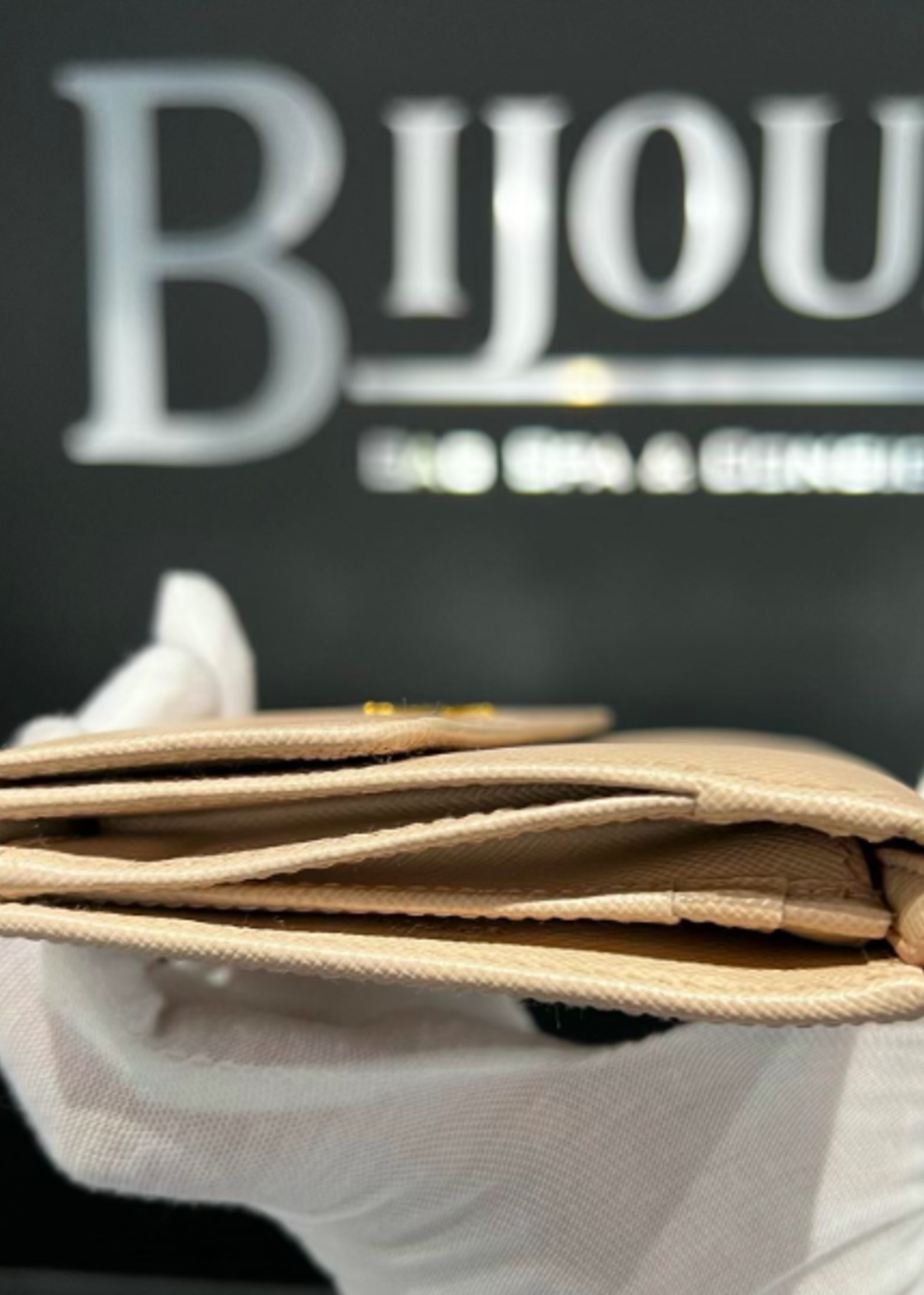 Prada SOLD - Prada Cipria Saffiano Leather Wallet