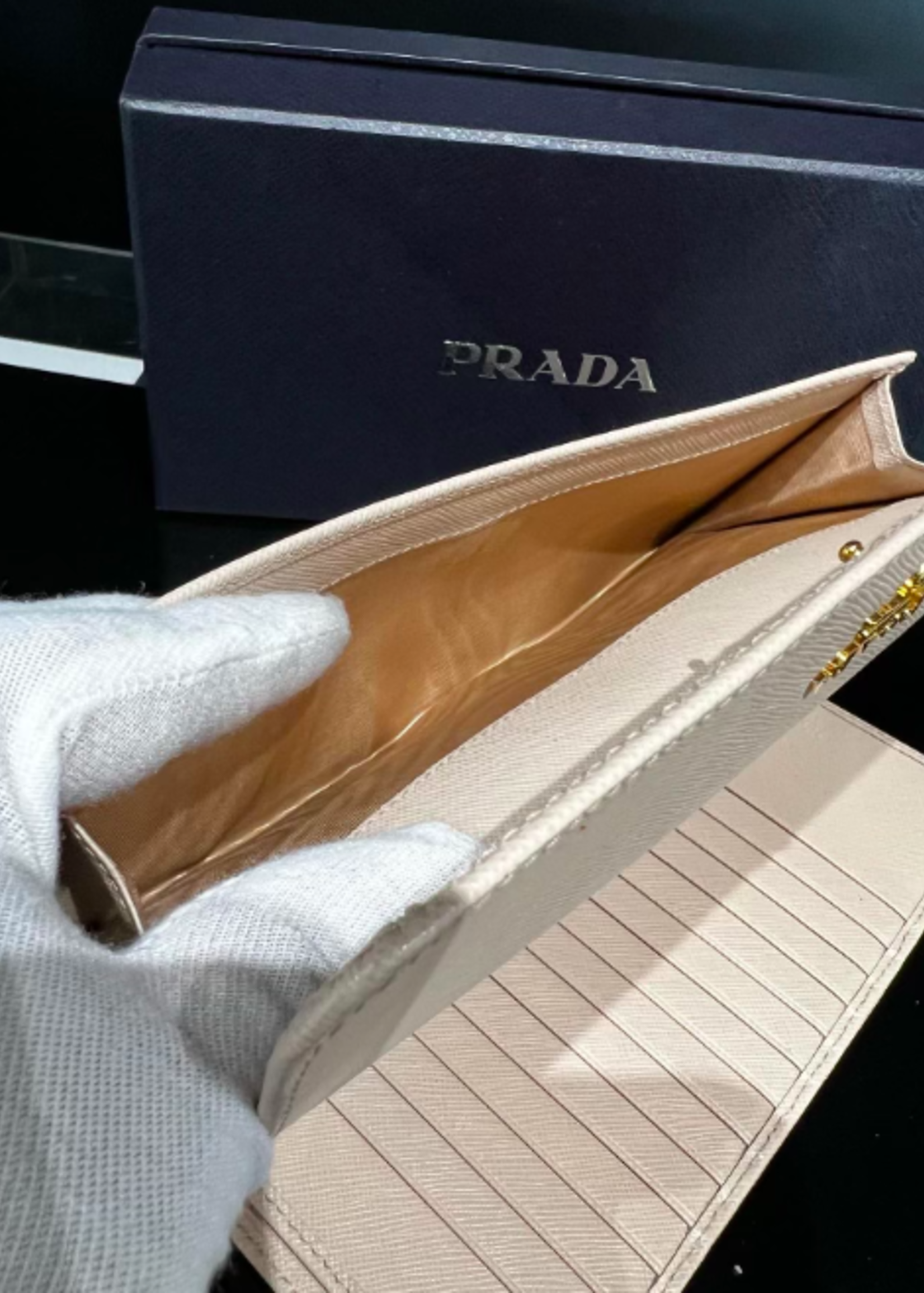 Prada SOLD - Prada Cipria Saffiano Leather Wallet