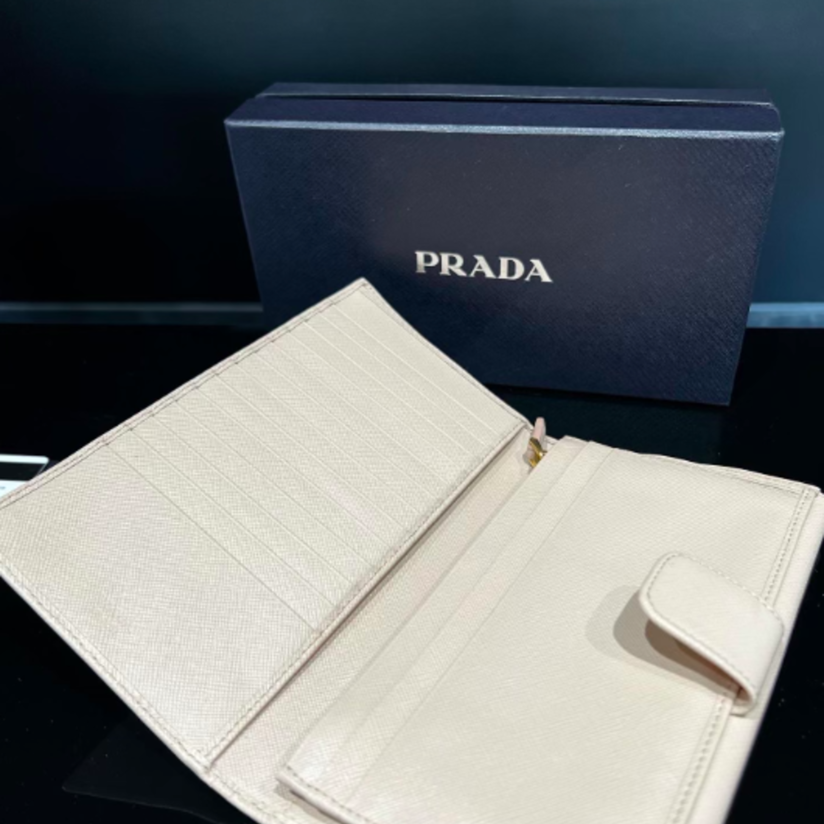 Prada SOLD - Prada Cipria Saffiano Leather Wallet