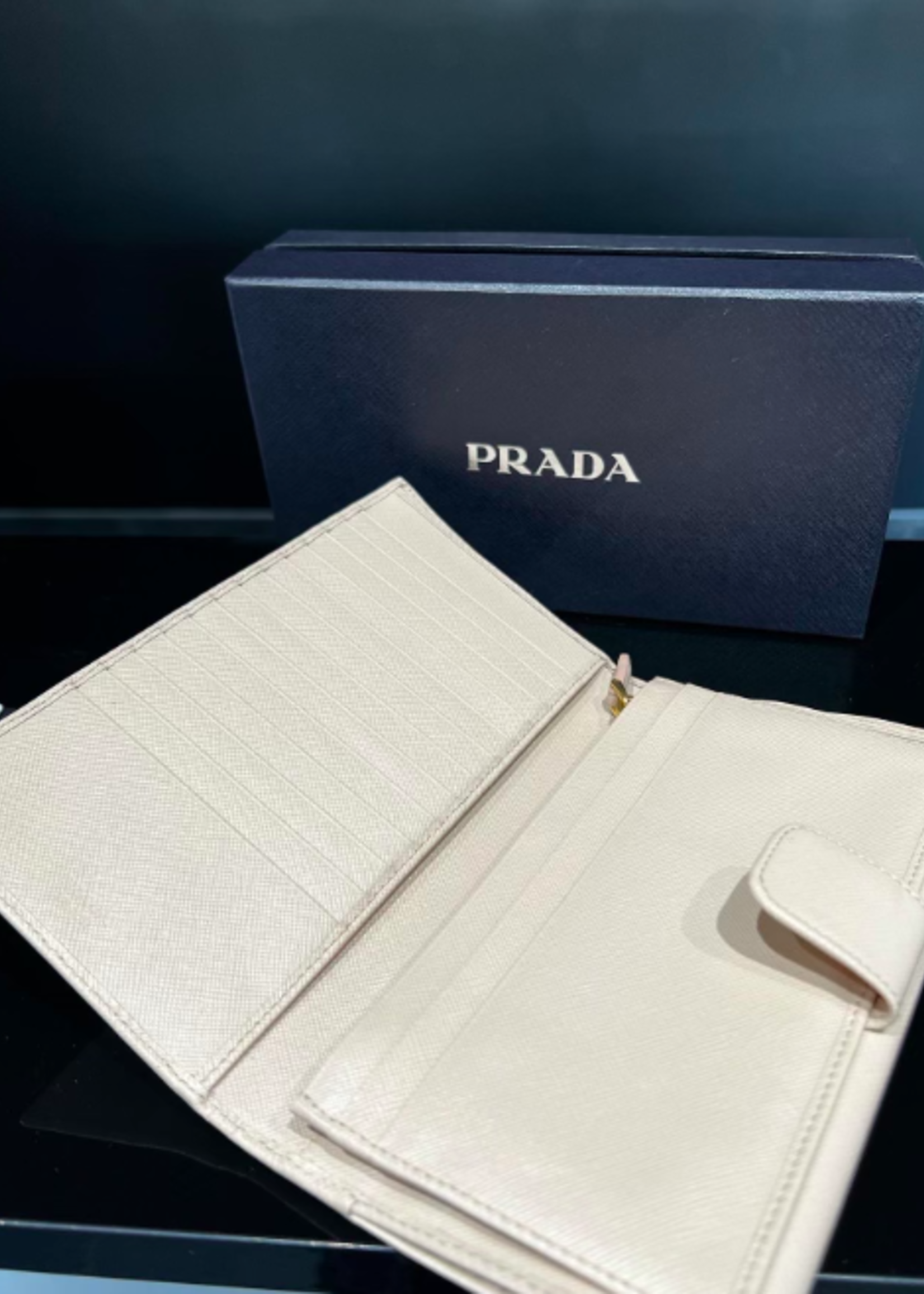 Prada SOLD - Prada Cipria Saffiano Leather Wallet