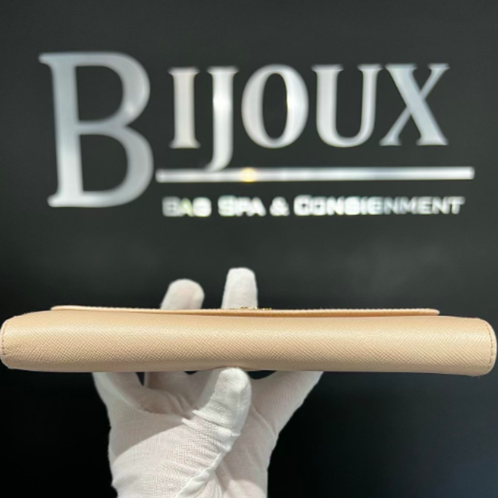 Prada SOLD - Prada Cipria Saffiano Leather Wallet