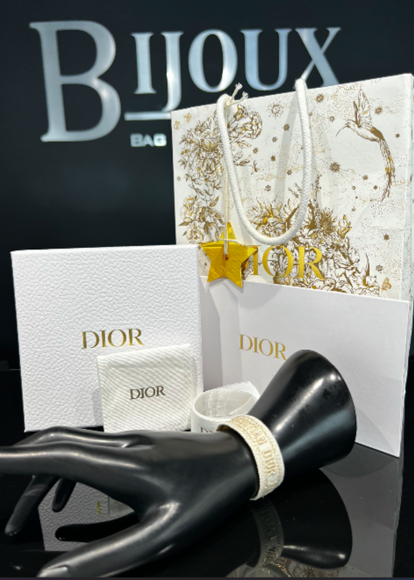 Christian Dior Christian Dior Cotton Woven Bracelet- Gold