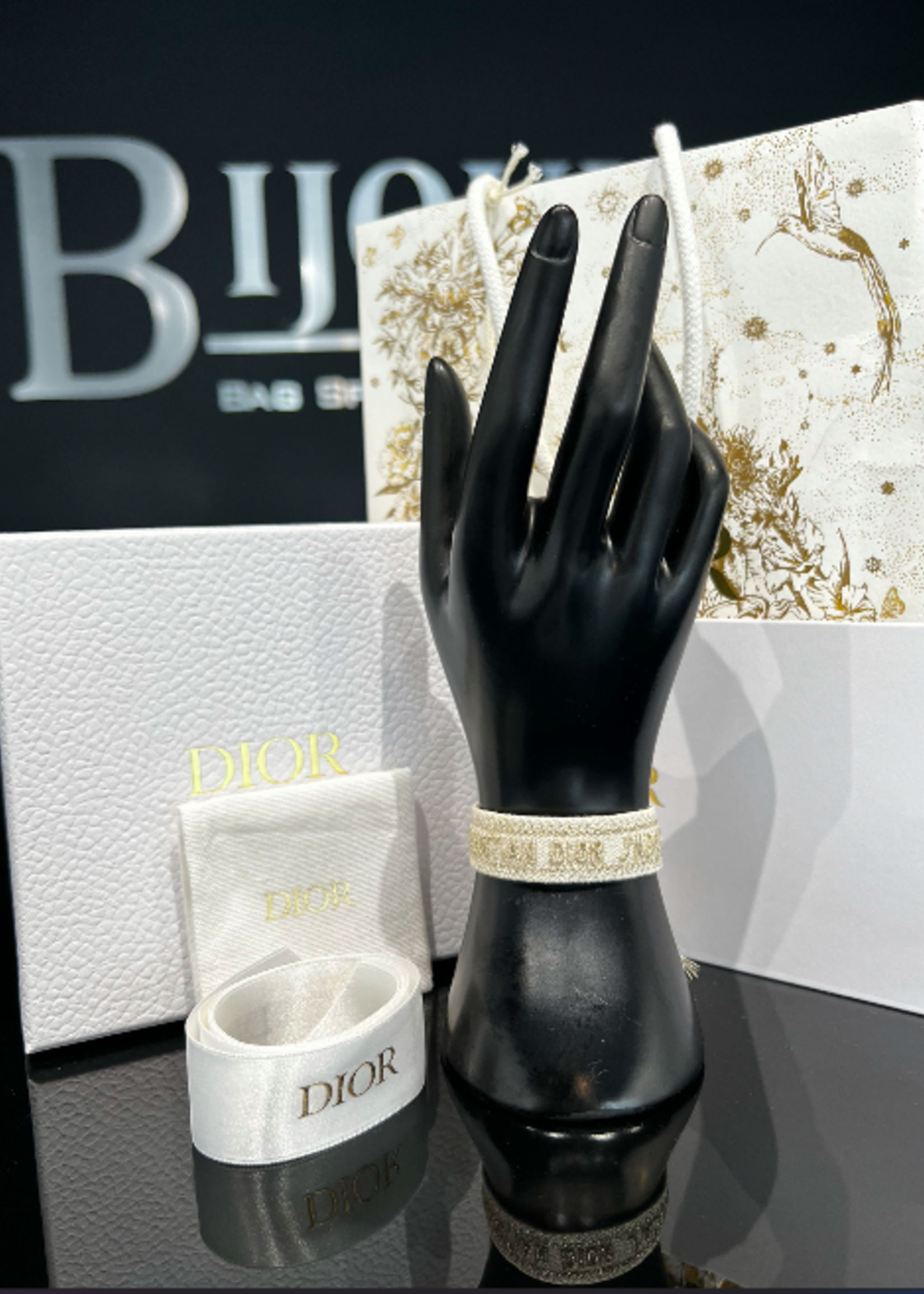 Christian Dior Christian Dior Cotton Woven Bracelet- Gold