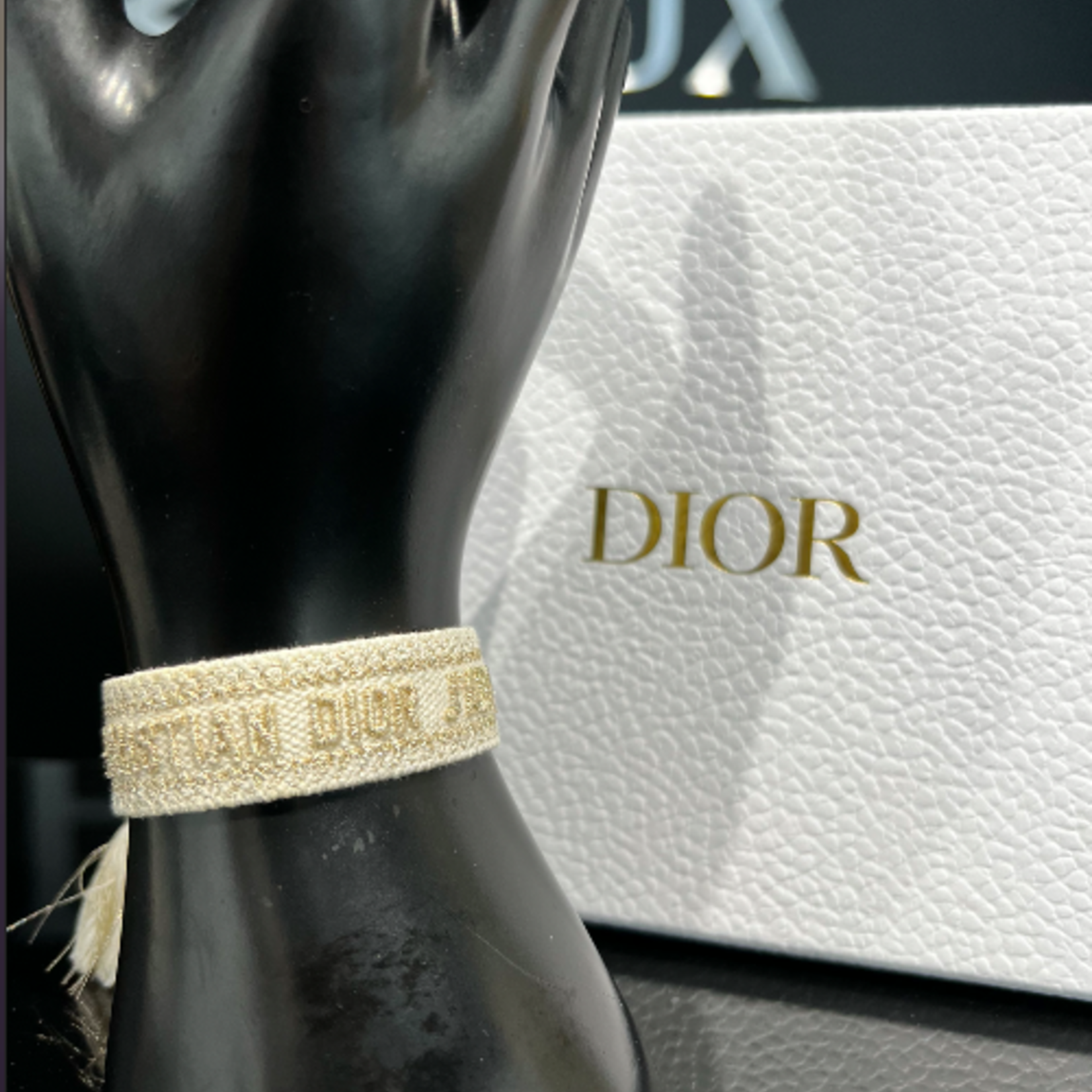 Christian Dior Christian Dior Cotton Woven Bracelet- Gold