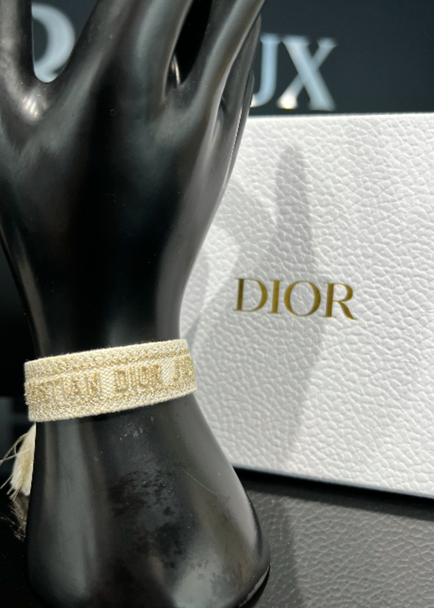 Christian Dior Christian Dior Cotton Woven Bracelet- Gold