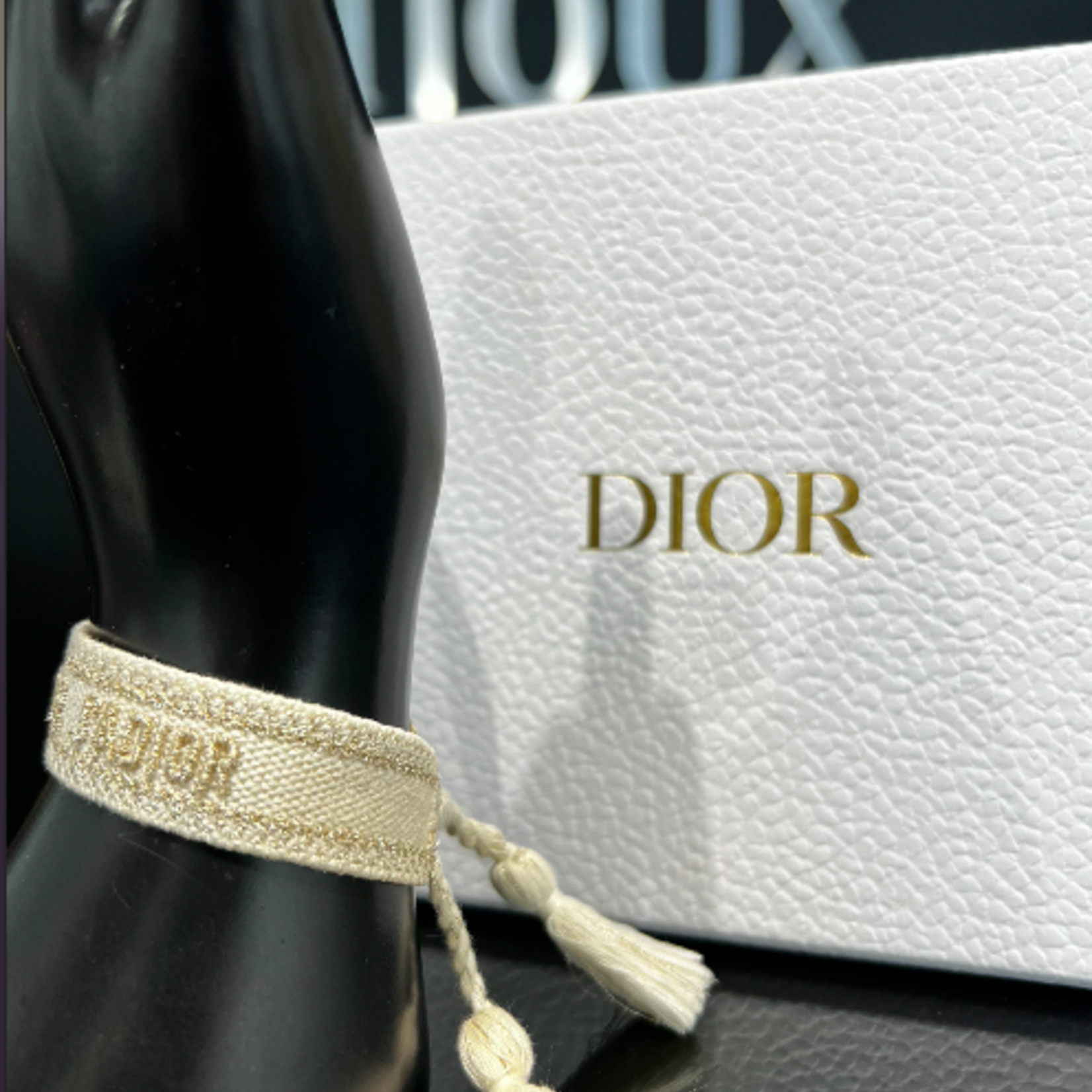 Christian Dior Christian Dior Cotton Woven Bracelet- Gold