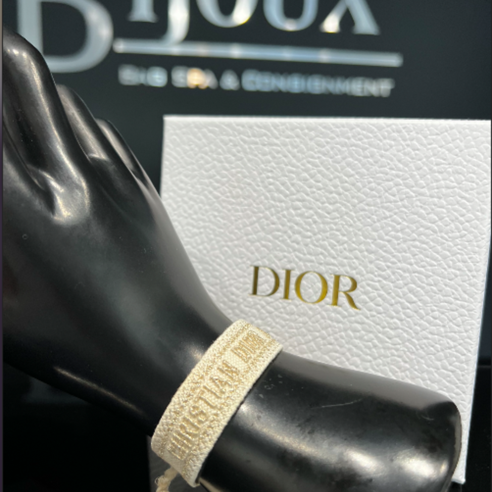 Christian Dior Christian Dior Cotton Woven Bracelet- Gold