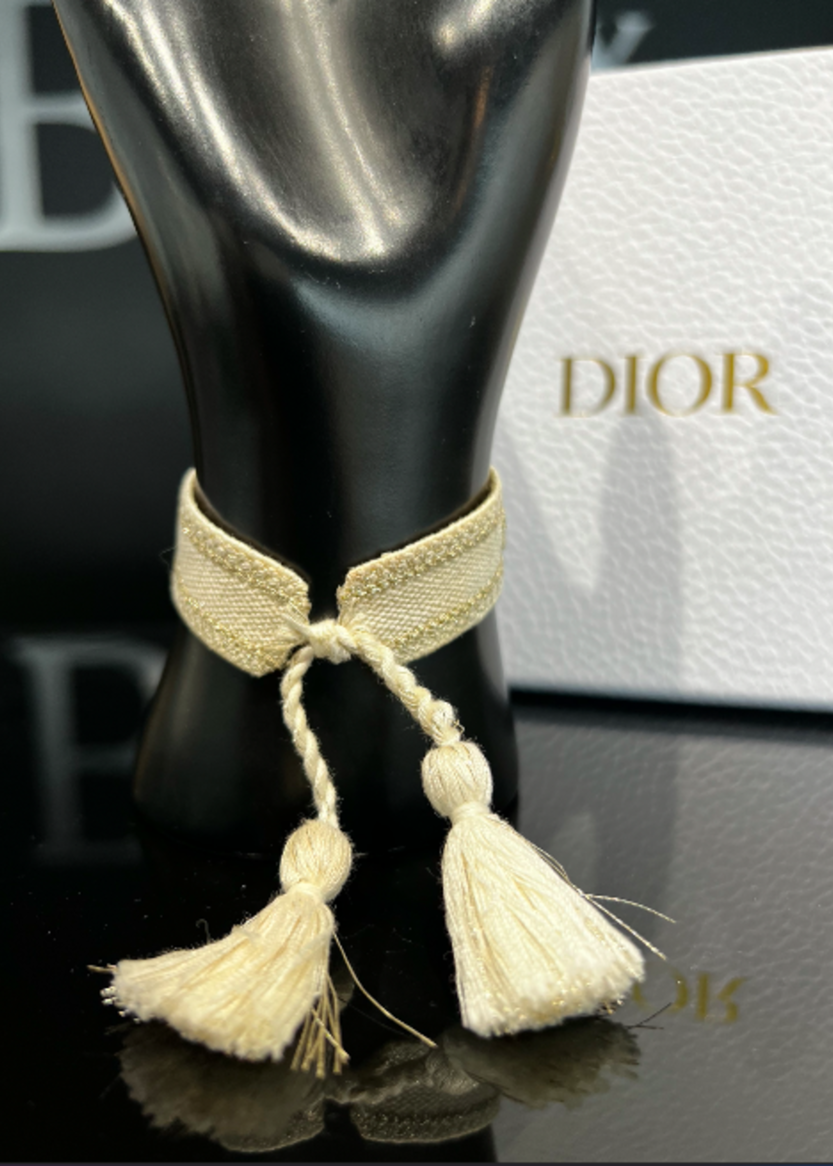 Christian Dior Christian Dior Cotton Woven Bracelet- Gold