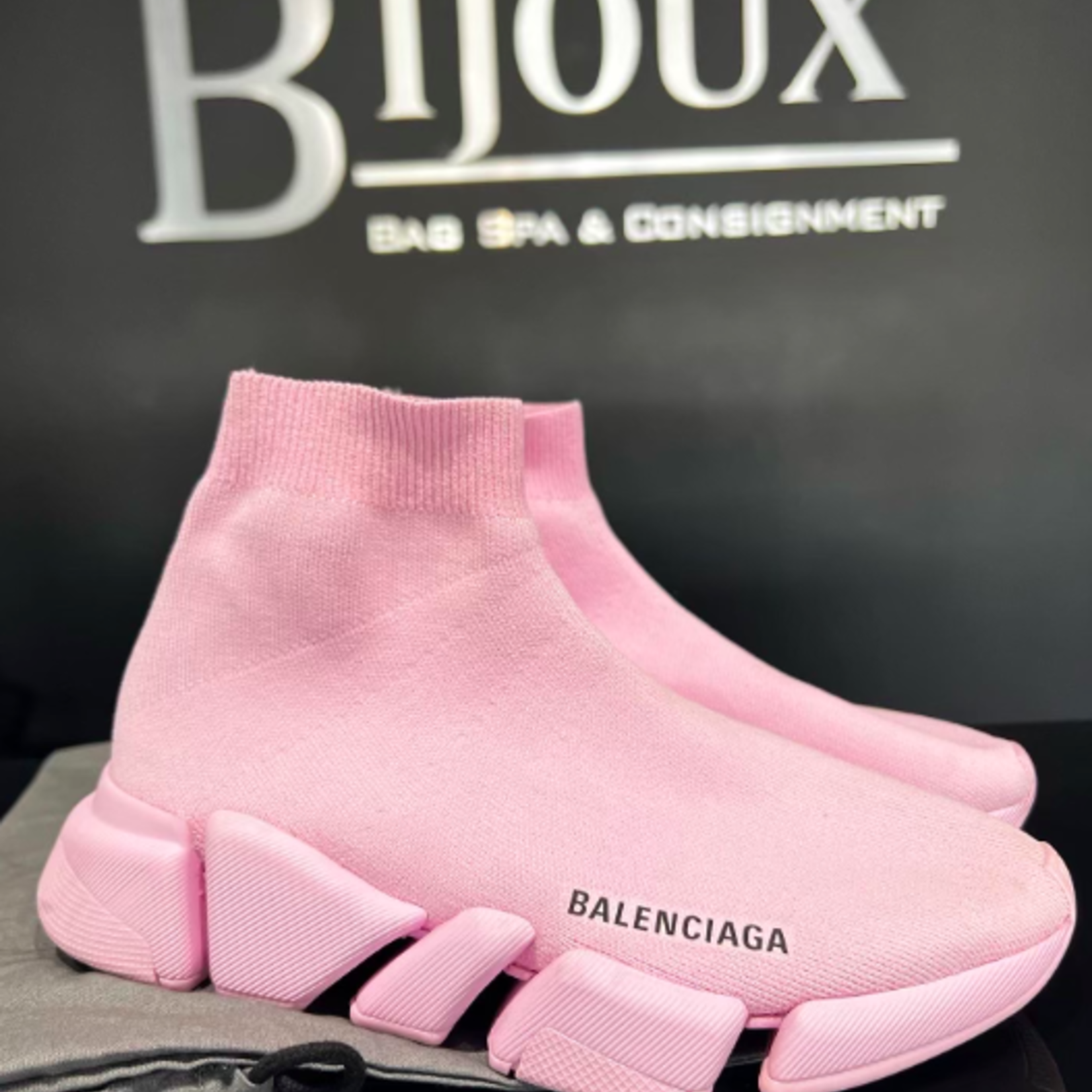 Balenciaga Sock Shoe Pink 37 Bijoux Bag Spa Consignment