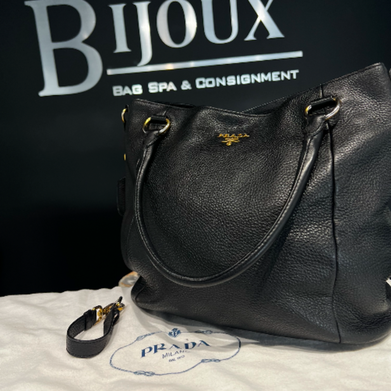 Prada SOLD - Prada Black Leather Tote