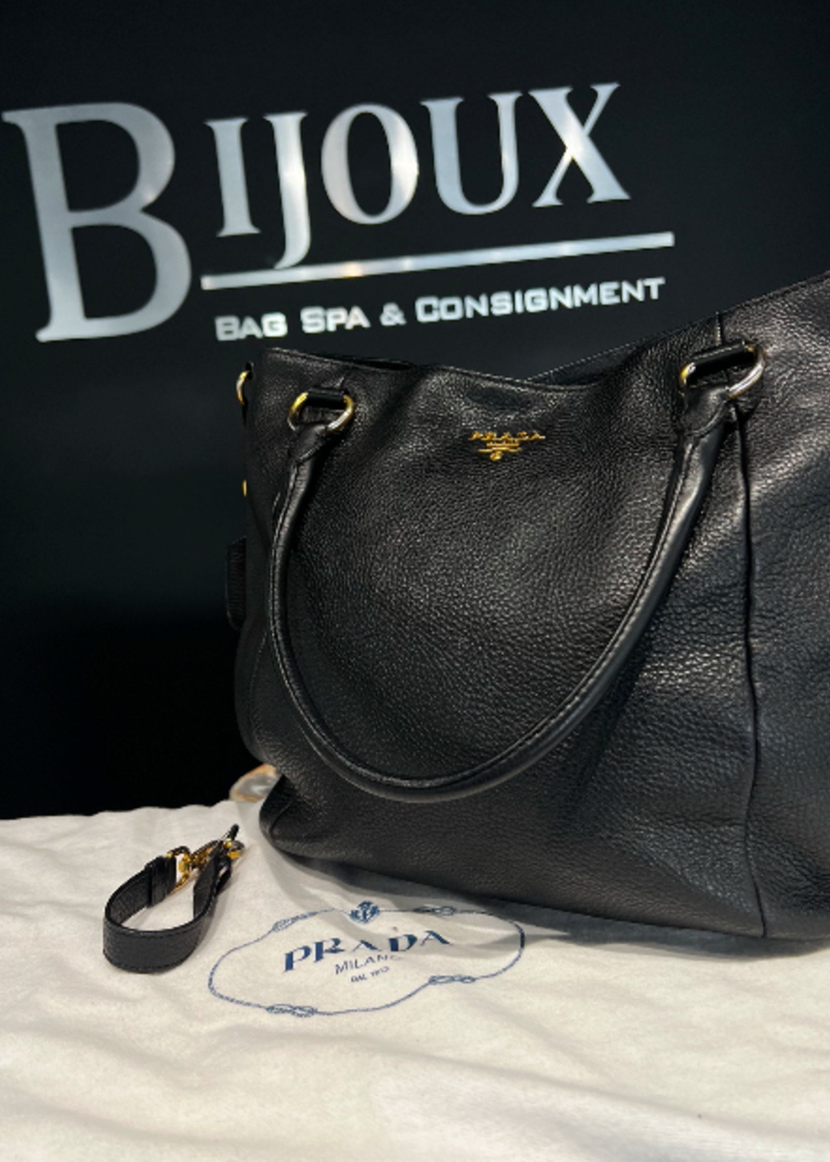 Prada SOLD - Prada Black Leather Tote