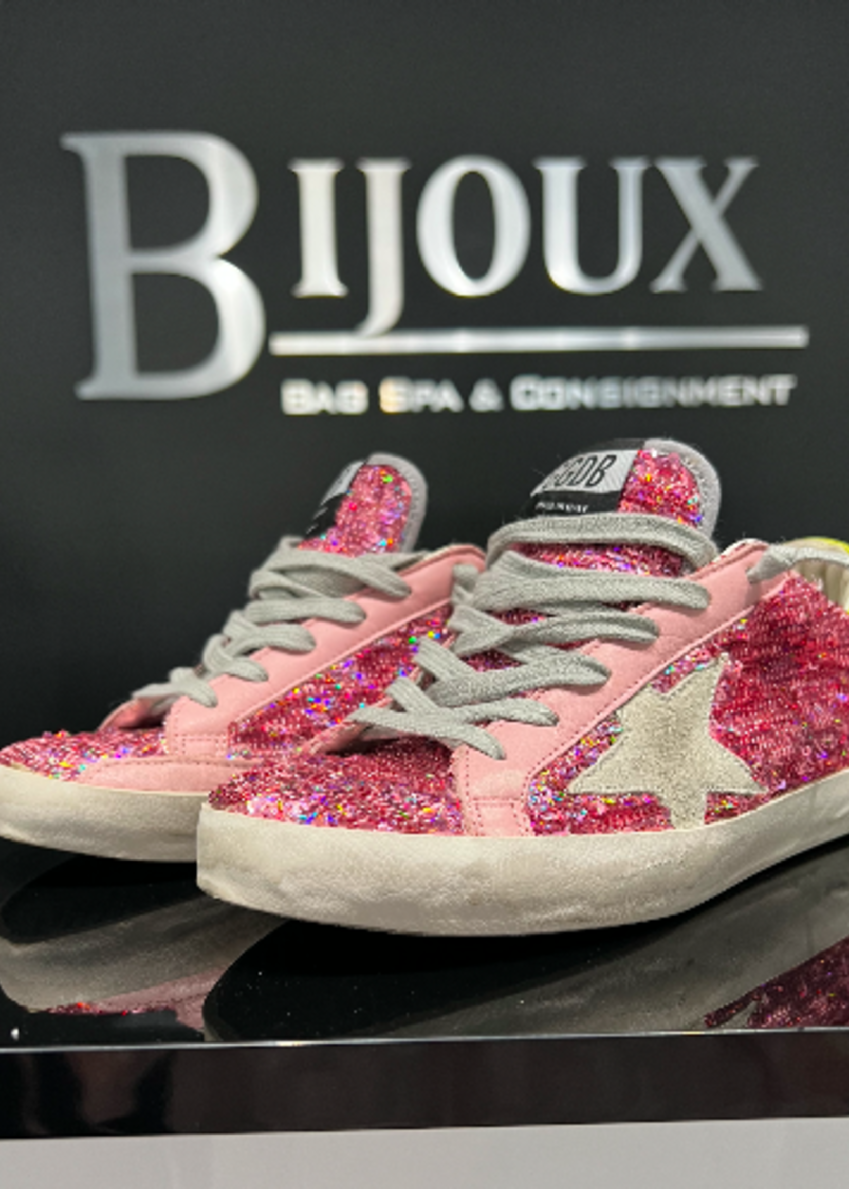 SOLD - Golden Goose Sequin Pink Sneakers 37