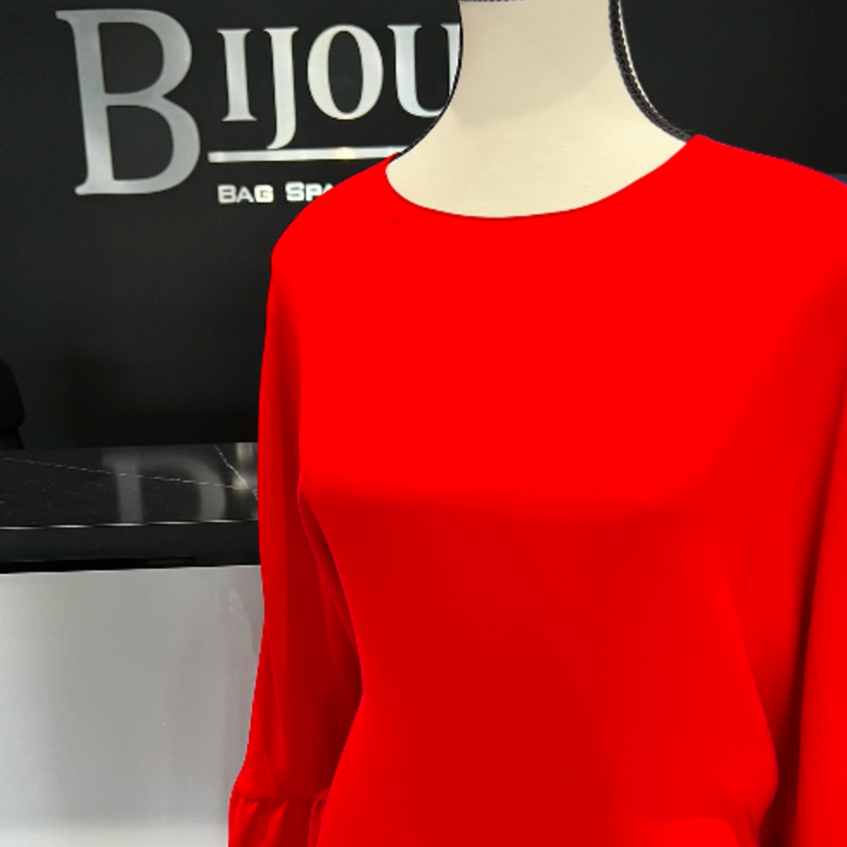 Valentino Valentino Red Trumpet Sleeve Wool/Silk Dress- US 12