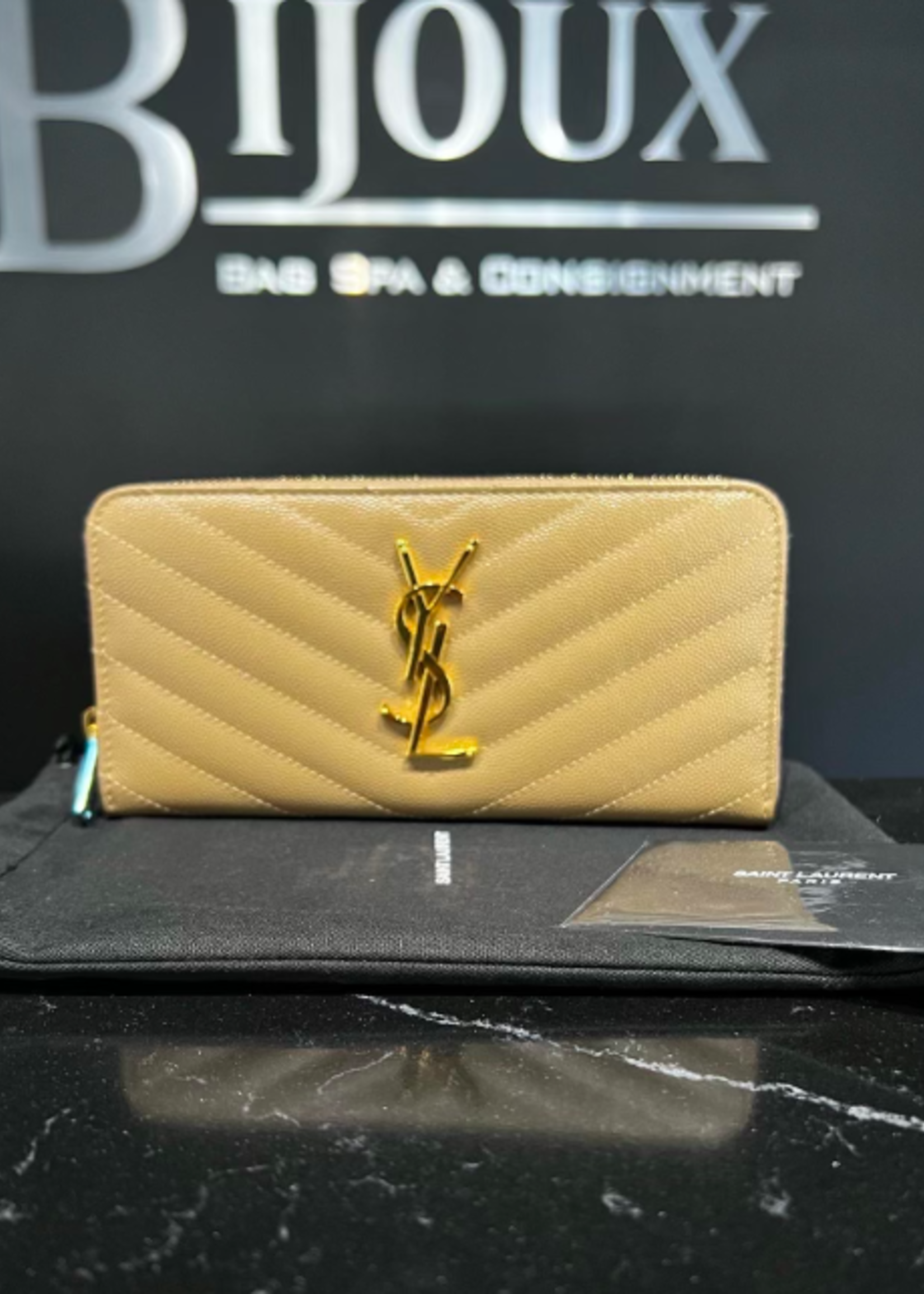 Saint Laurent SOLD - Saint Laurent Cassandre Matelassè Zip Around Wallet