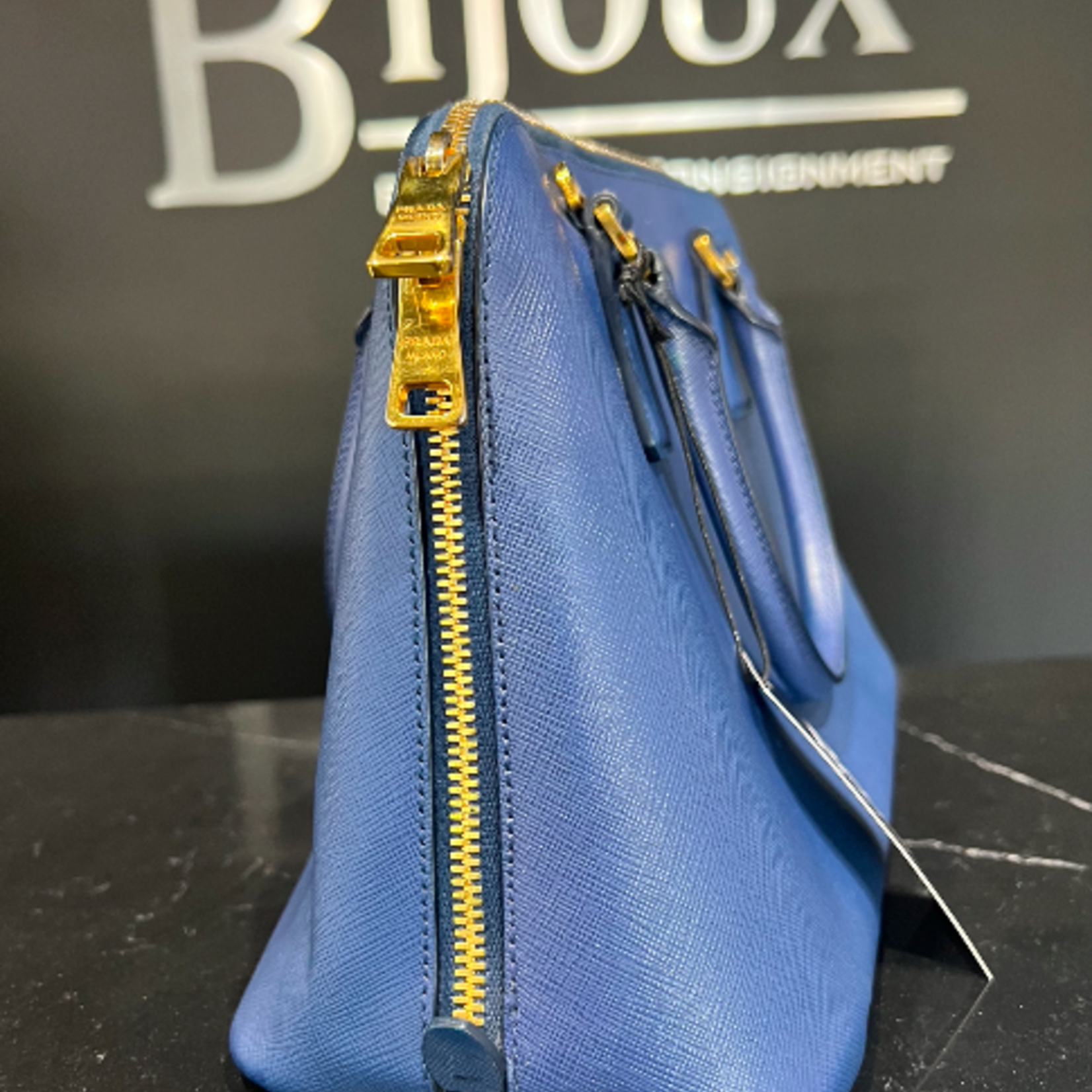Prada SOLD - Prada Saffiano Tote Dark Blue