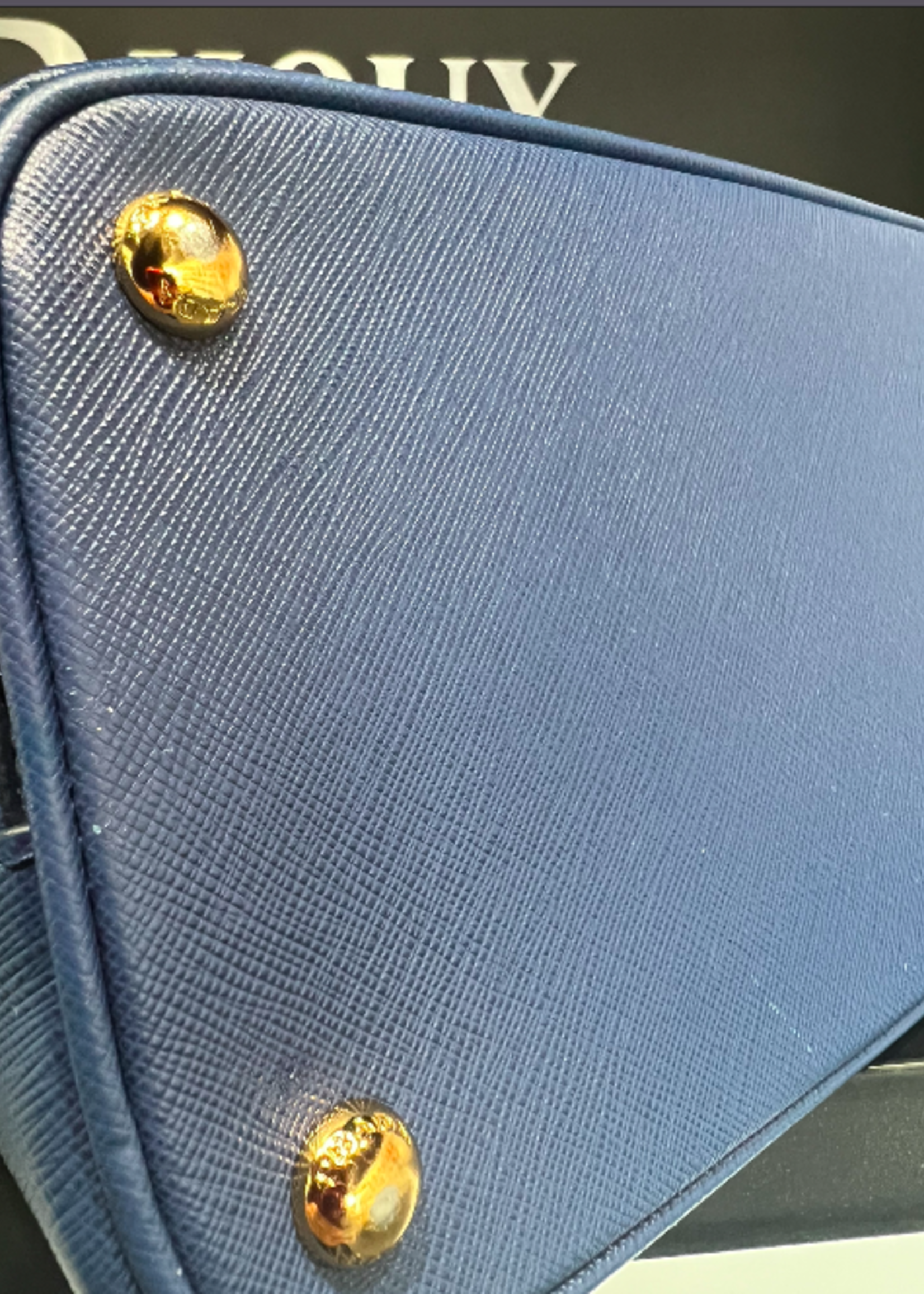 Prada SOLD - Prada Saffiano Tote Dark Blue