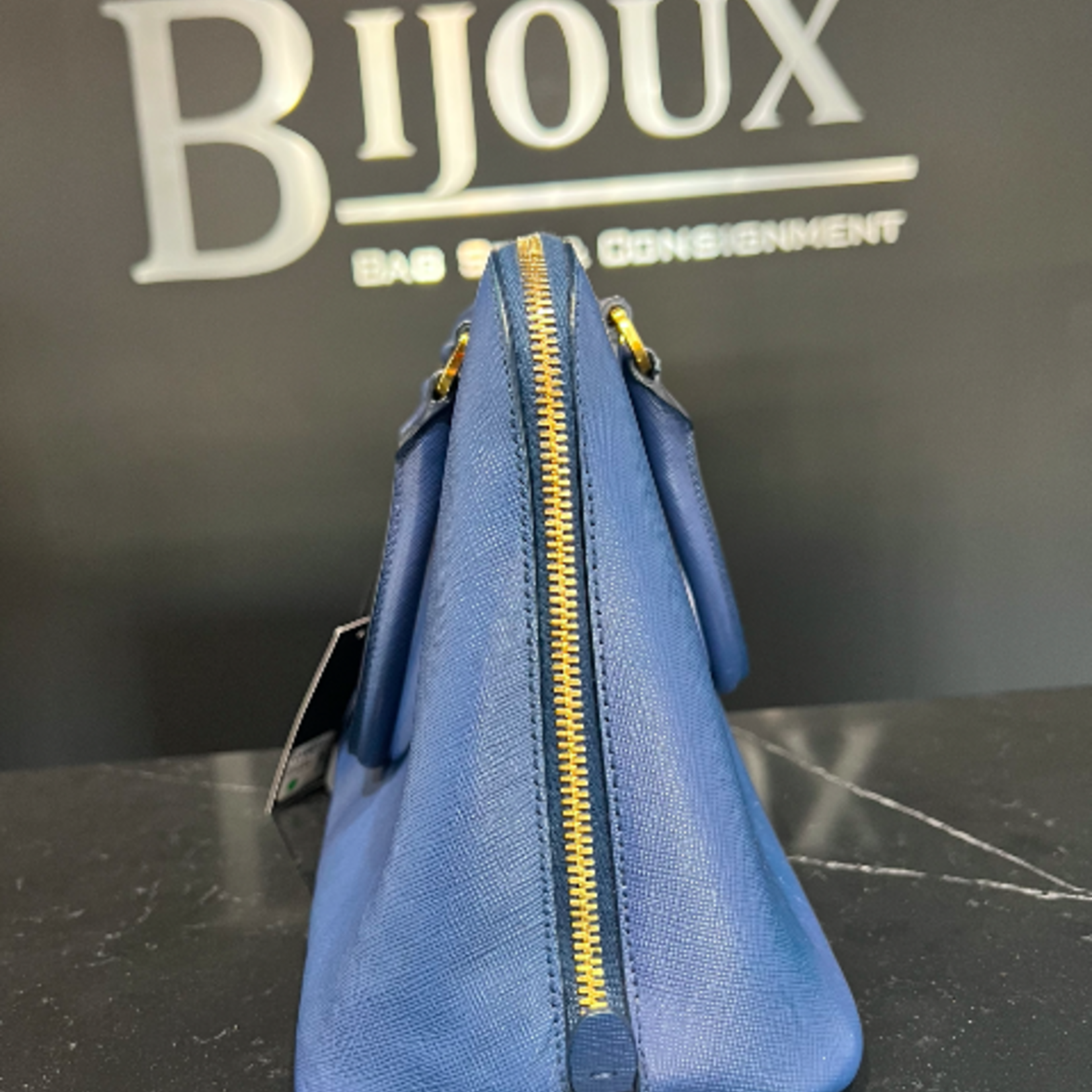 Prada SOLD - Prada Saffiano Tote Dark Blue