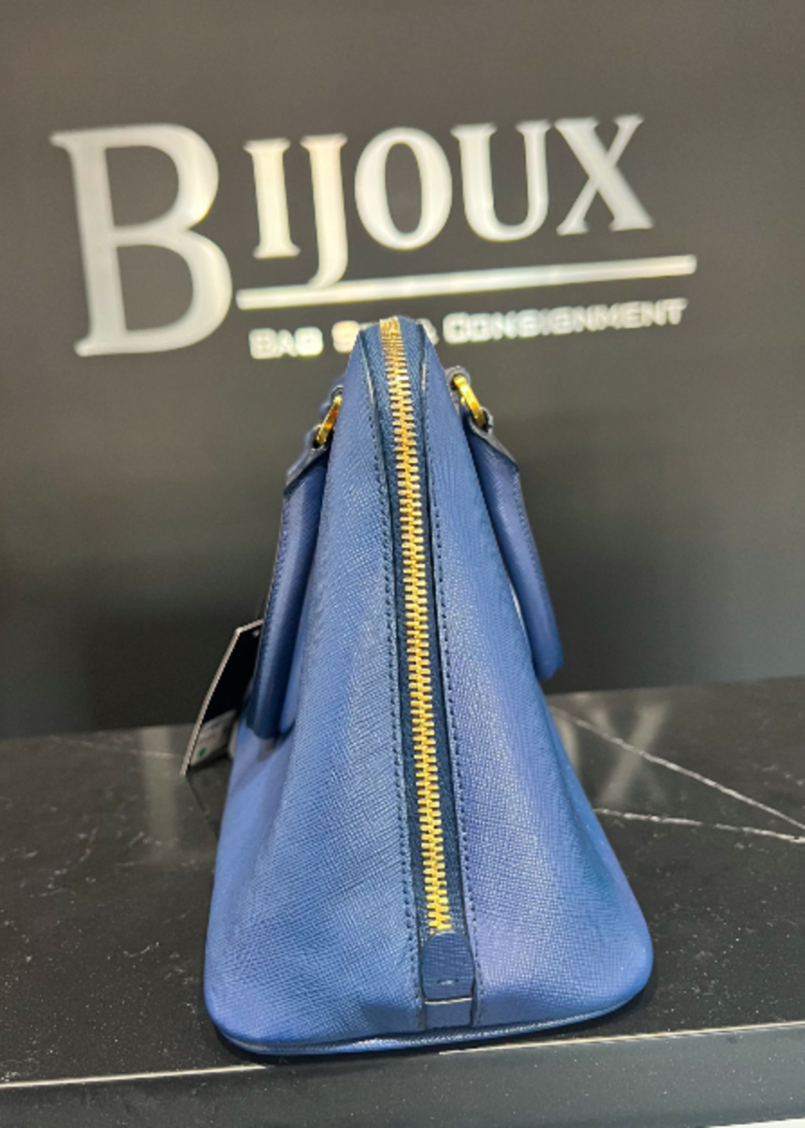 Prada SOLD - Prada Saffiano Tote Dark Blue