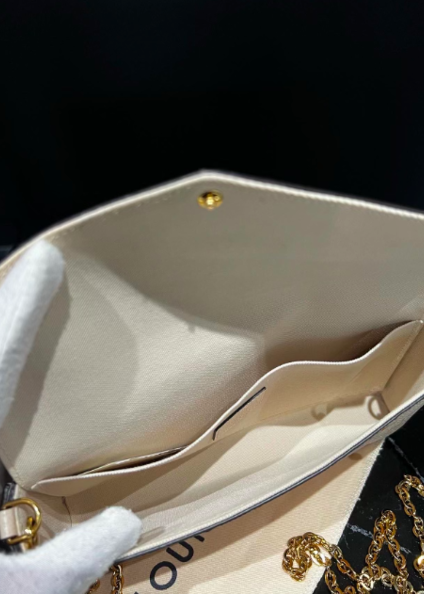 Louis Vuitton SOLD - Louis Vuitton Pochette Felicie- Orange/Beige