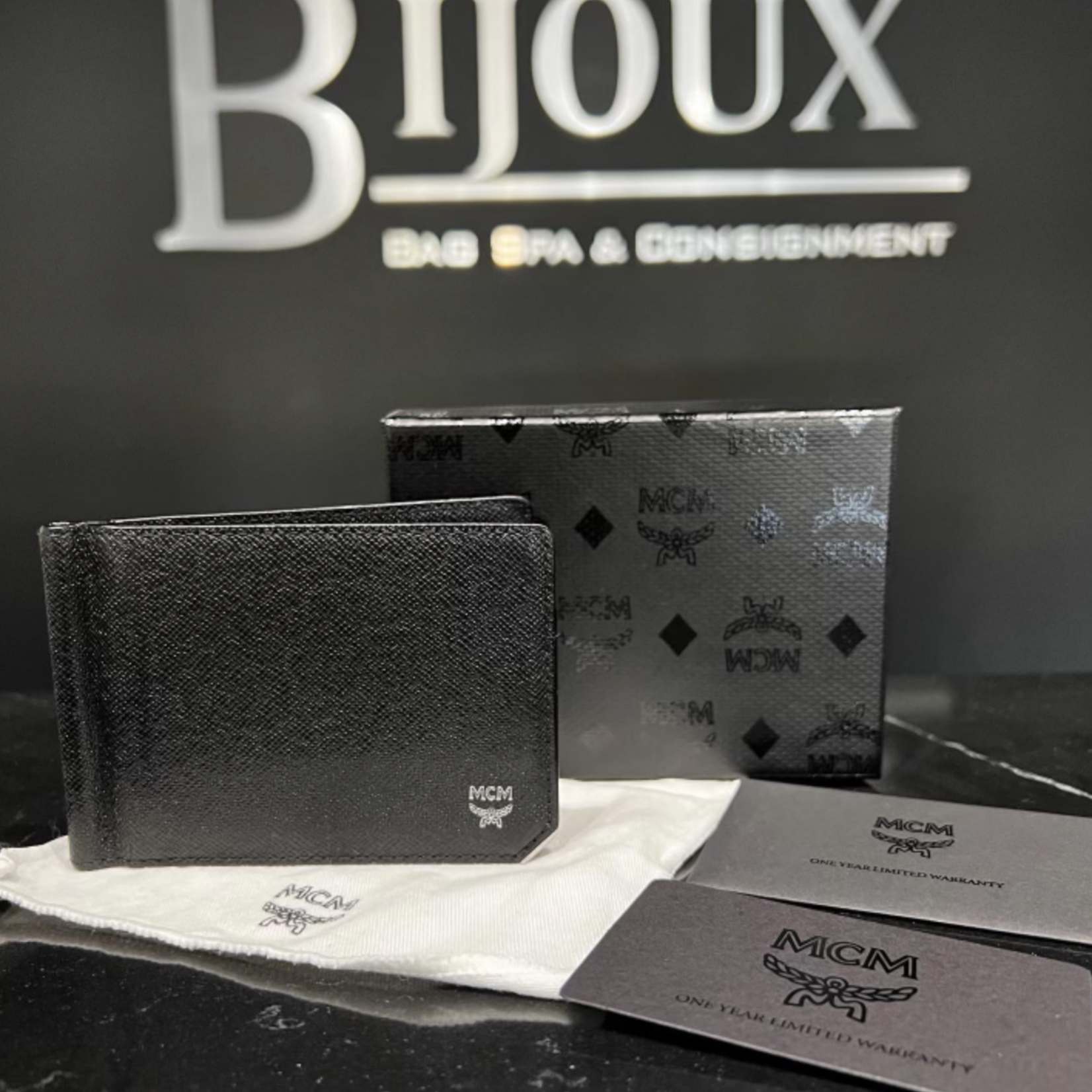 MCM SOLD - MCM Bifold Wallet with Money Clip
