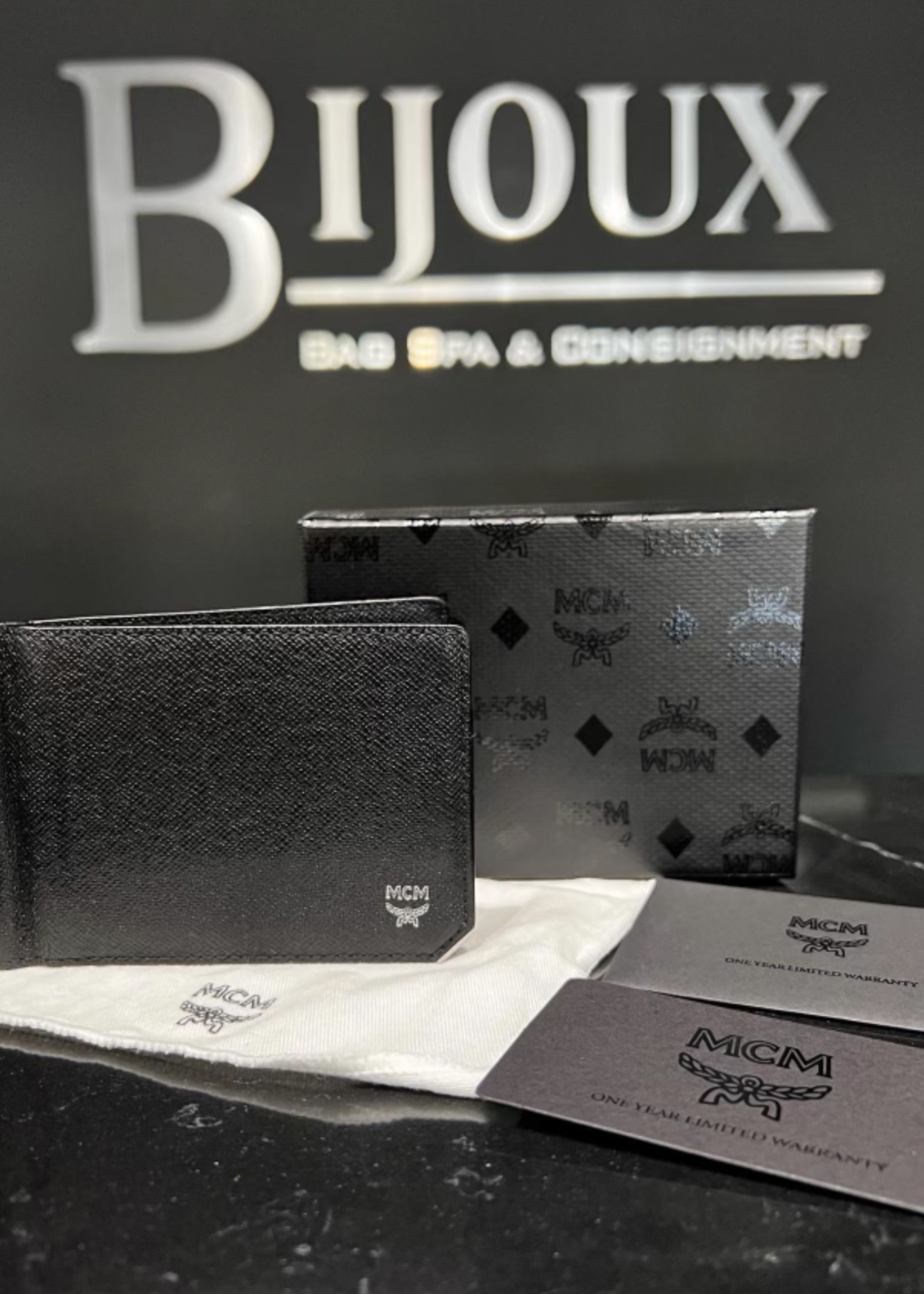 MCM SOLD - MCM Bifold Wallet with Money Clip