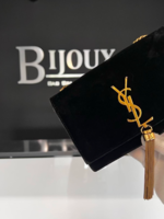 Saint Laurent SOLD - Saint Laurent Suede Tassel Black Kate Bag