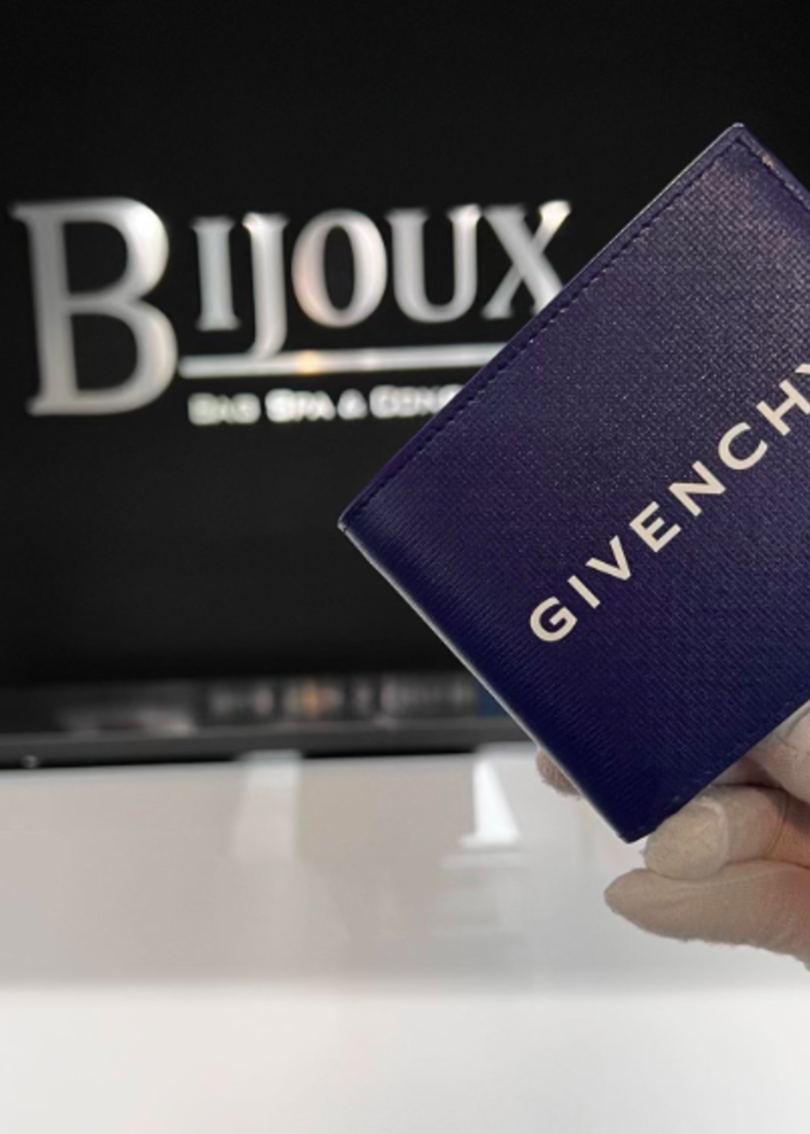 Givenchy SOLD - Givenchy Blue Bifold Wallet