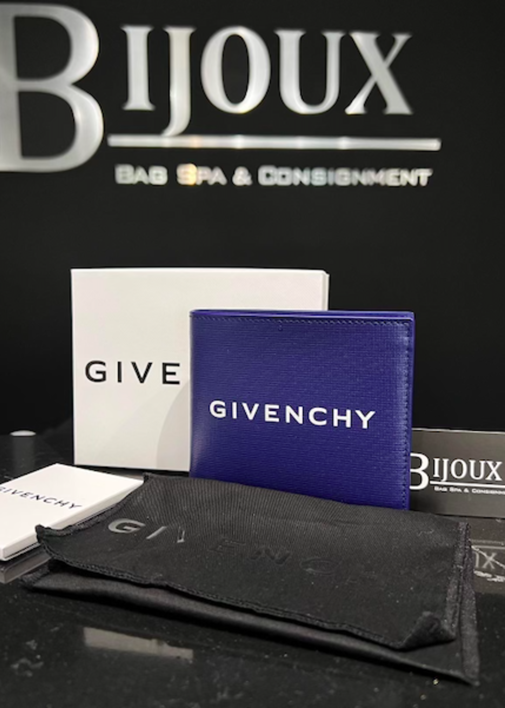 Givenchy SOLD - Givenchy Blue Bifold Wallet