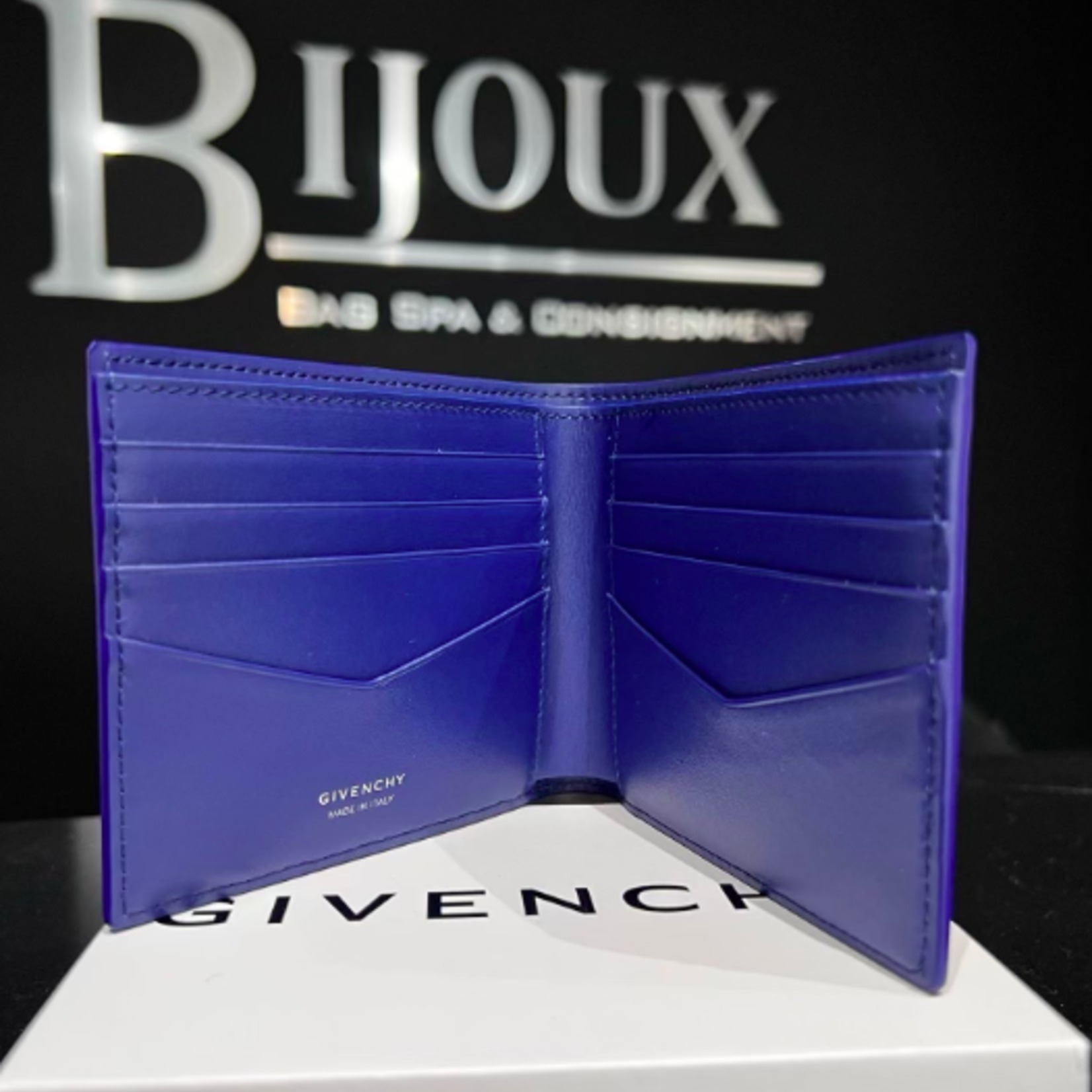 Givenchy SOLD - Givenchy Blue Bifold Wallet