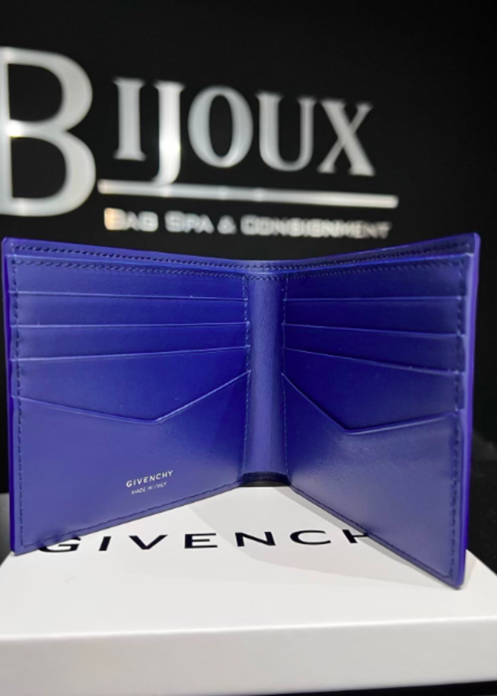 Givenchy SOLD - Givenchy Blue Bifold Wallet