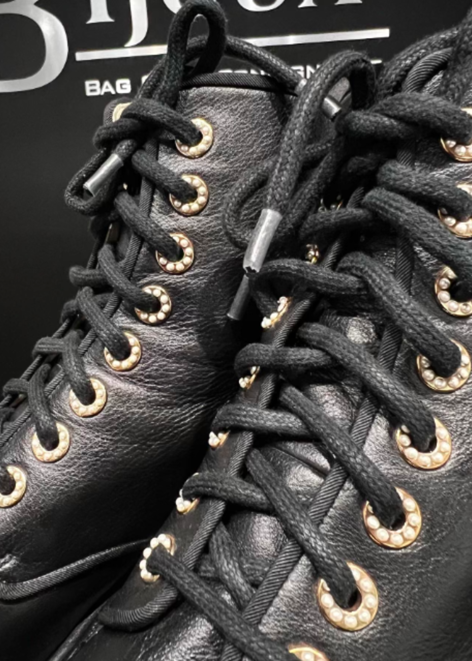 Chanel SOLD - Chanel Leather Combat Boots Size - 38.5