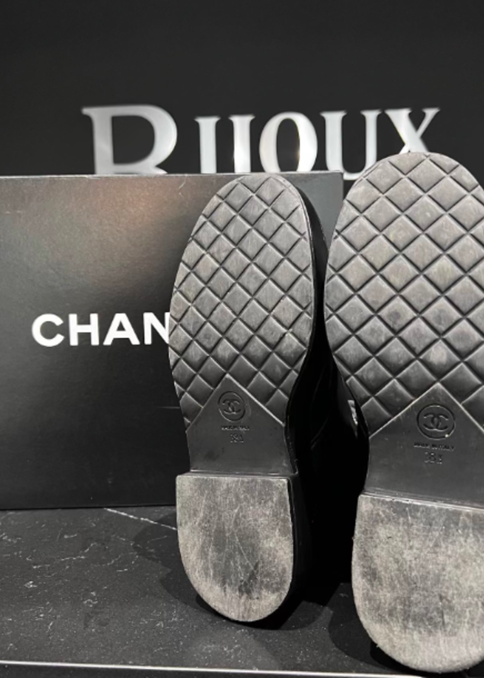 Chanel SOLD - Chanel Leather Combat Boots Size - 38.5