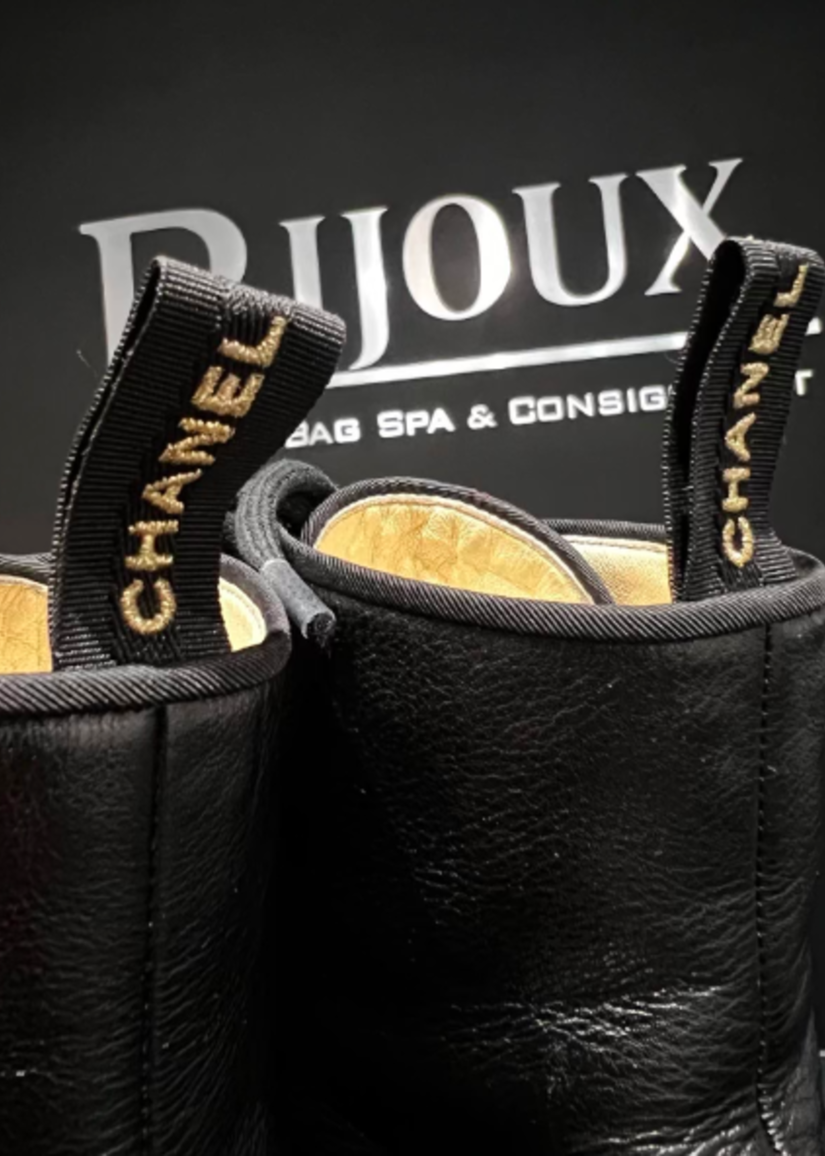 Chanel SOLD - Chanel Leather Combat Boots Size - 38.5