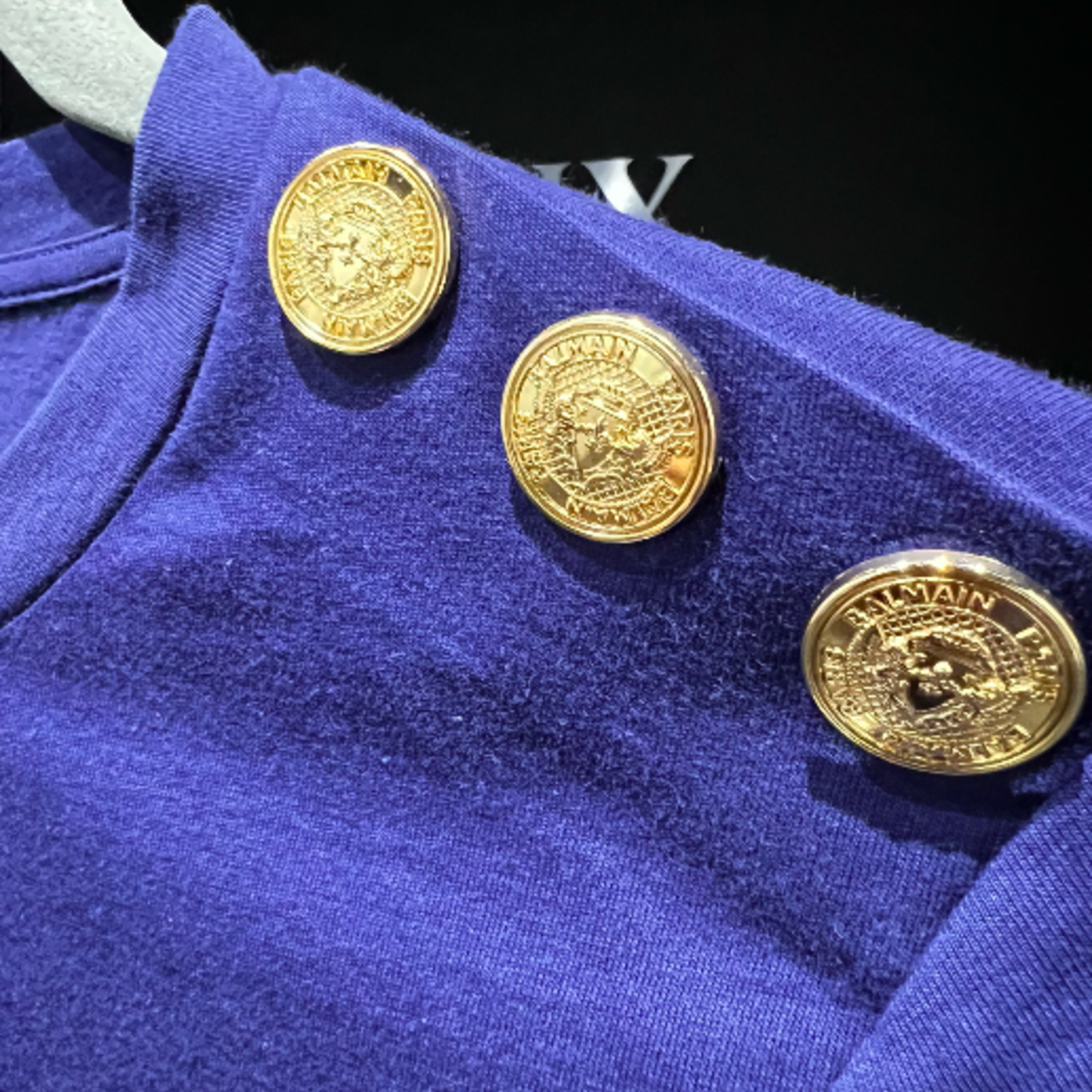 SOLD - Balmain Logo T-Shirt With Buttons
