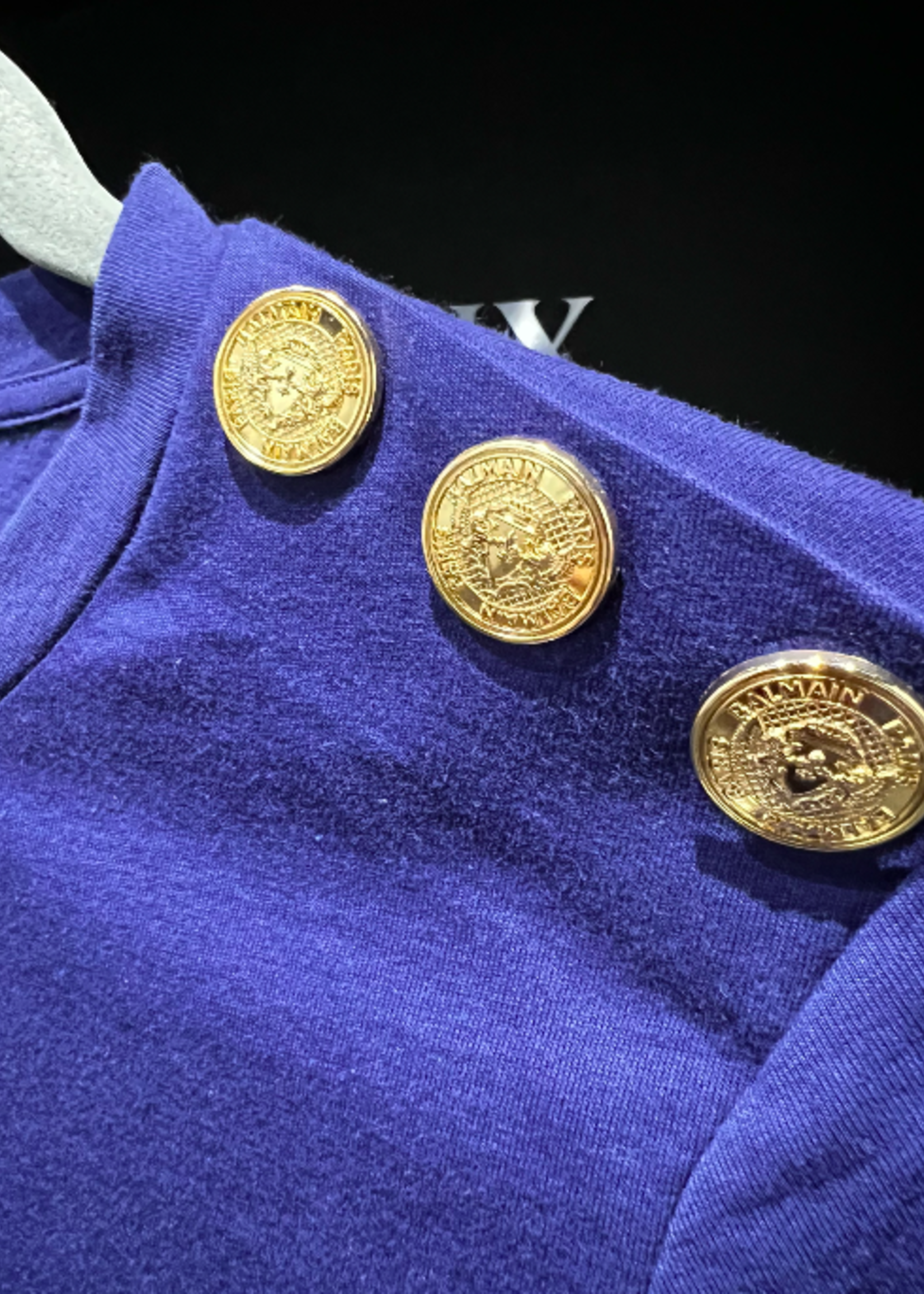 SOLD - Balmain Logo T-Shirt With Buttons
