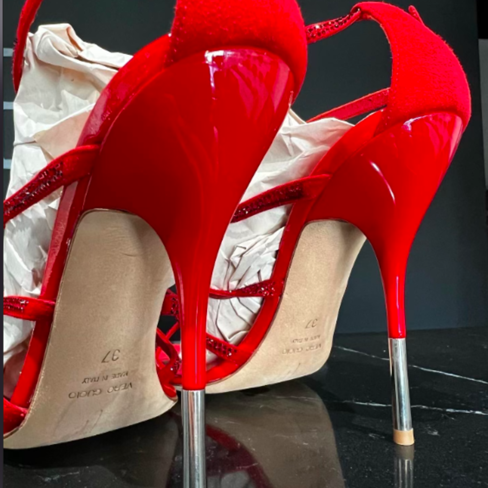 Giuseppe Zanotti Giussepe Zanotti Red Sandal Heels 37