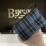 Burberry SOLD - Burberry Small Clutch Blue Plaid