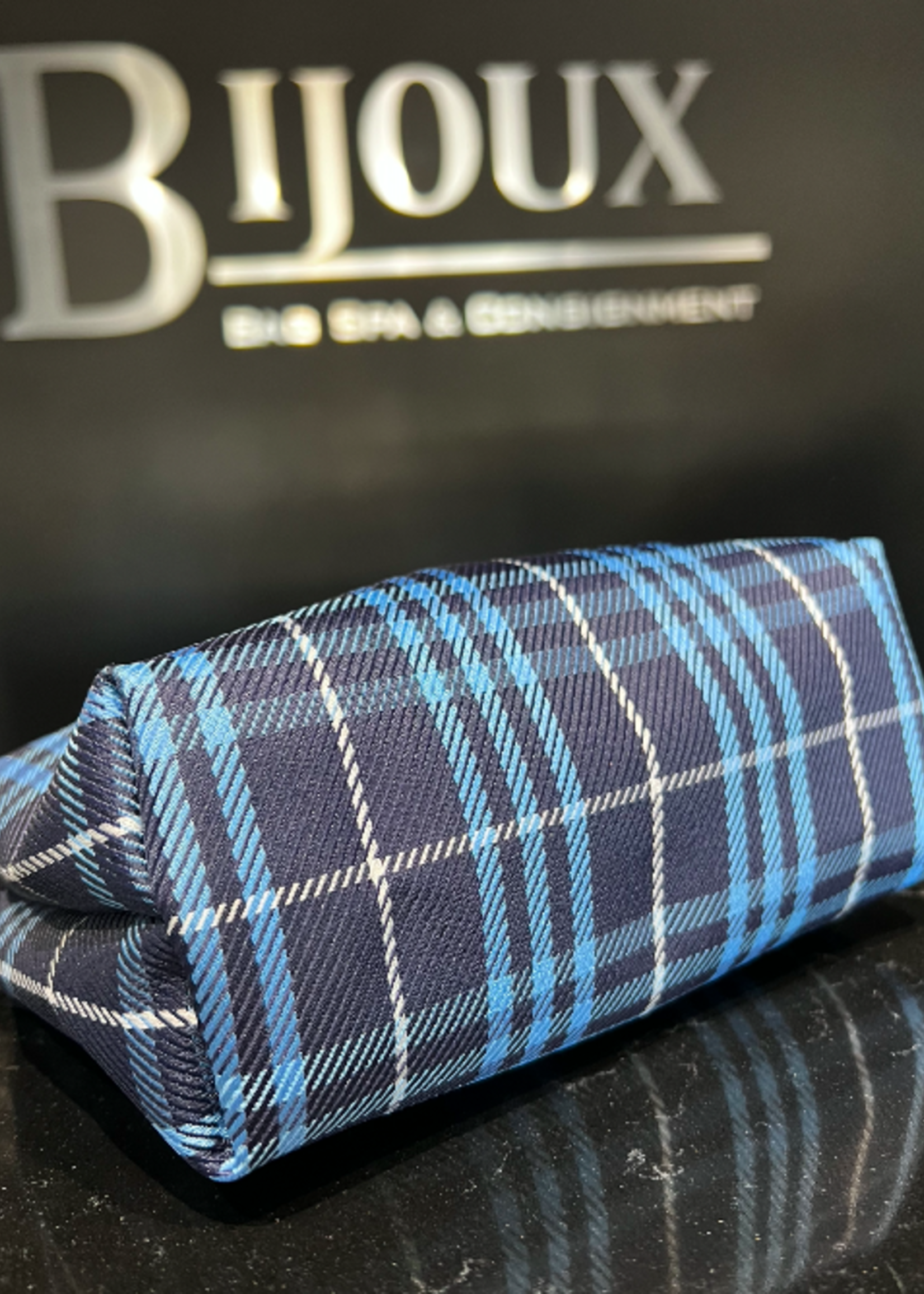 Burberry SOLD - Burberry Small Clutch Blue Plaid