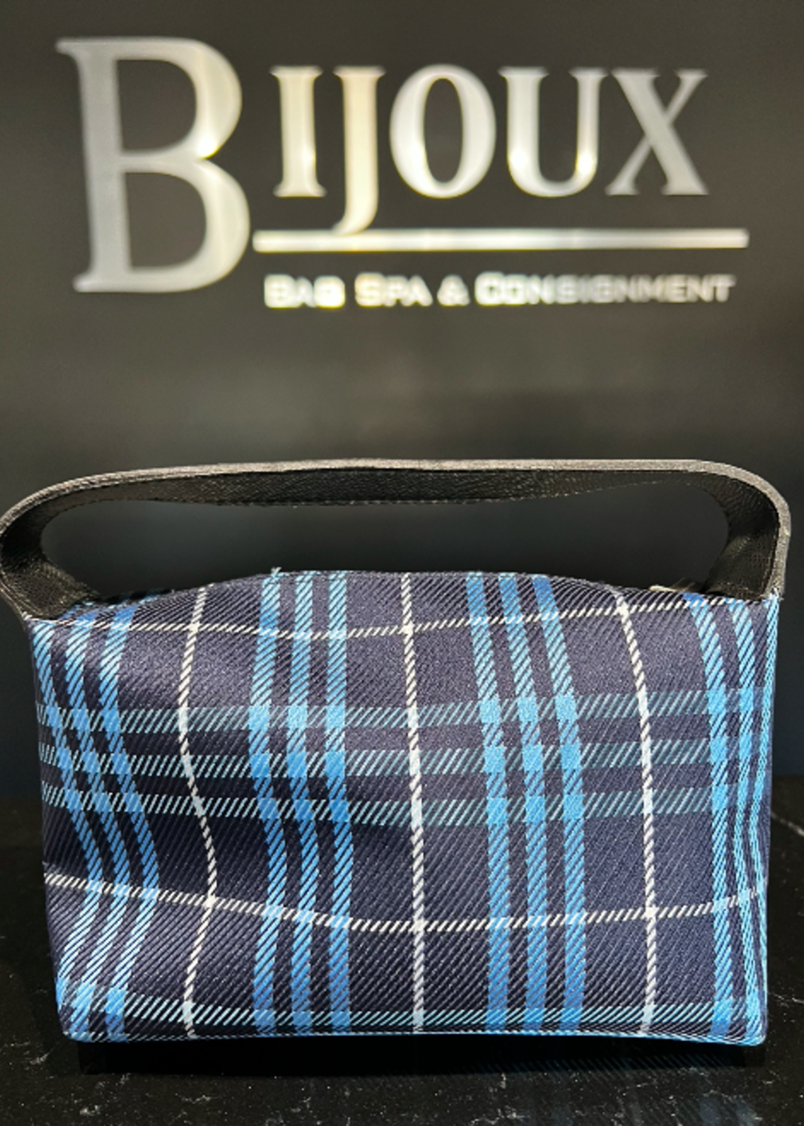 Burberry SOLD - Burberry Small Clutch Blue Plaid