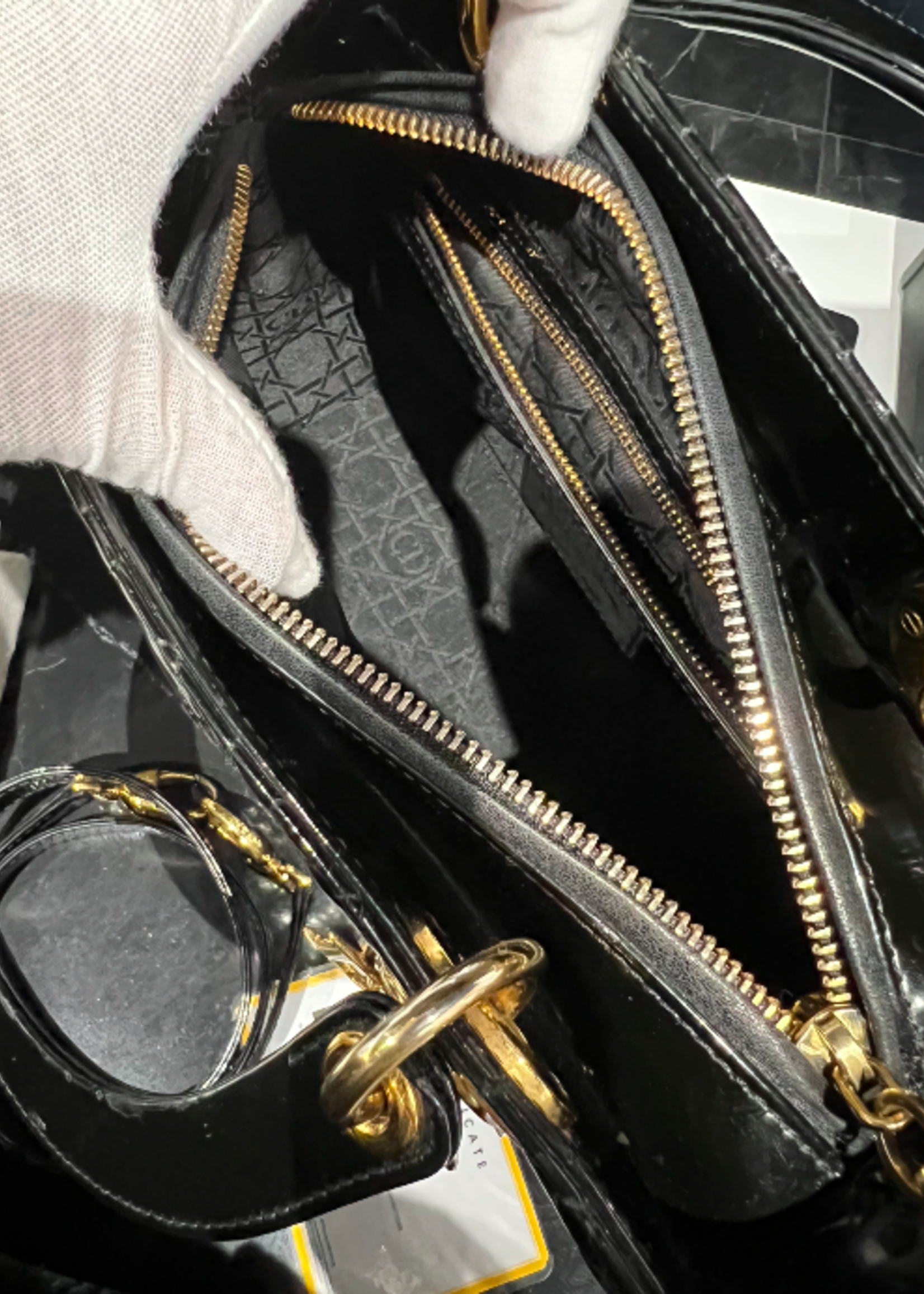 Christian Dior SOLD - Medium Patent Black Lady Dior