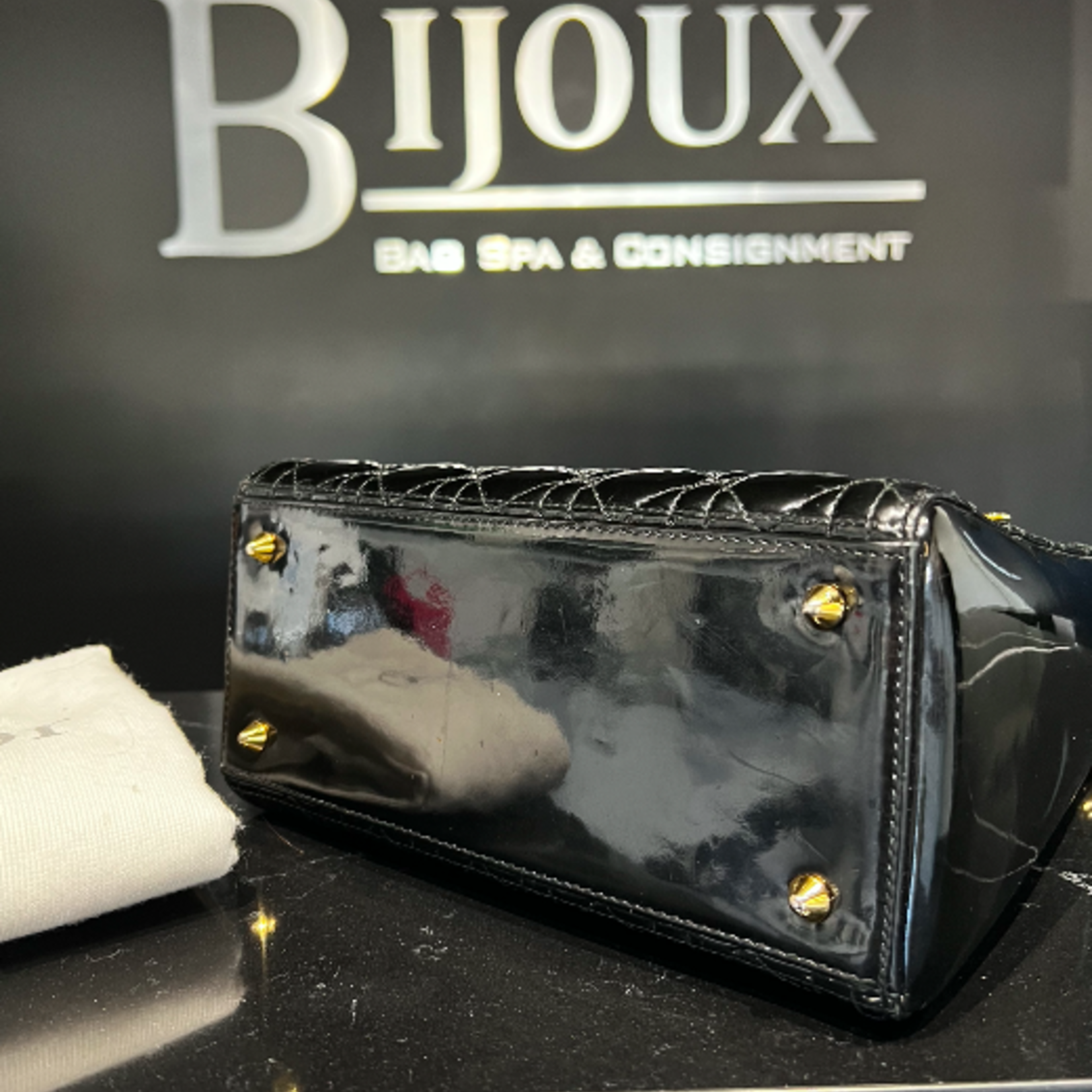 Christian Dior SOLD - Medium Patent Black Lady Dior