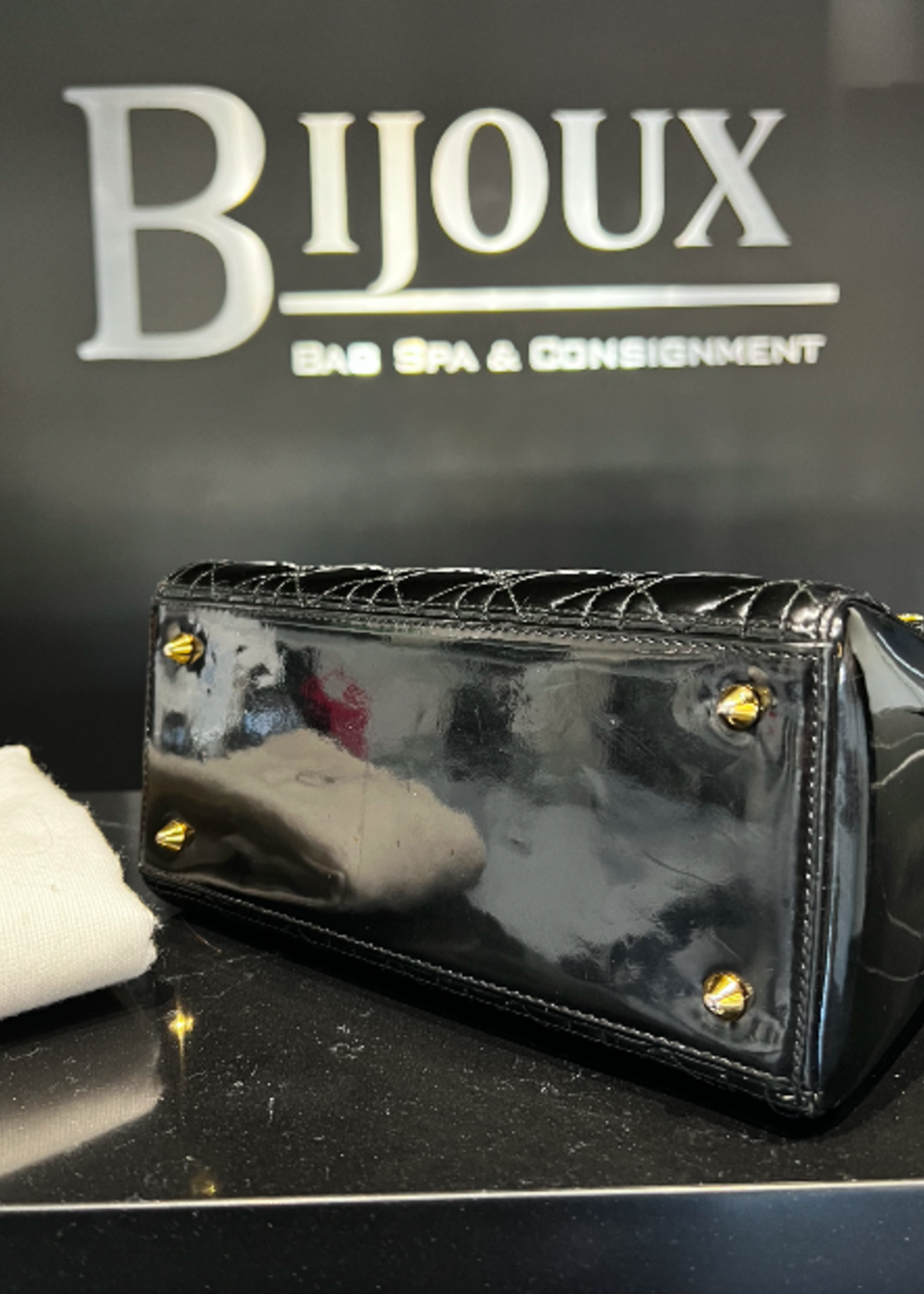 Christian Dior SOLD - Medium Patent Black Lady Dior