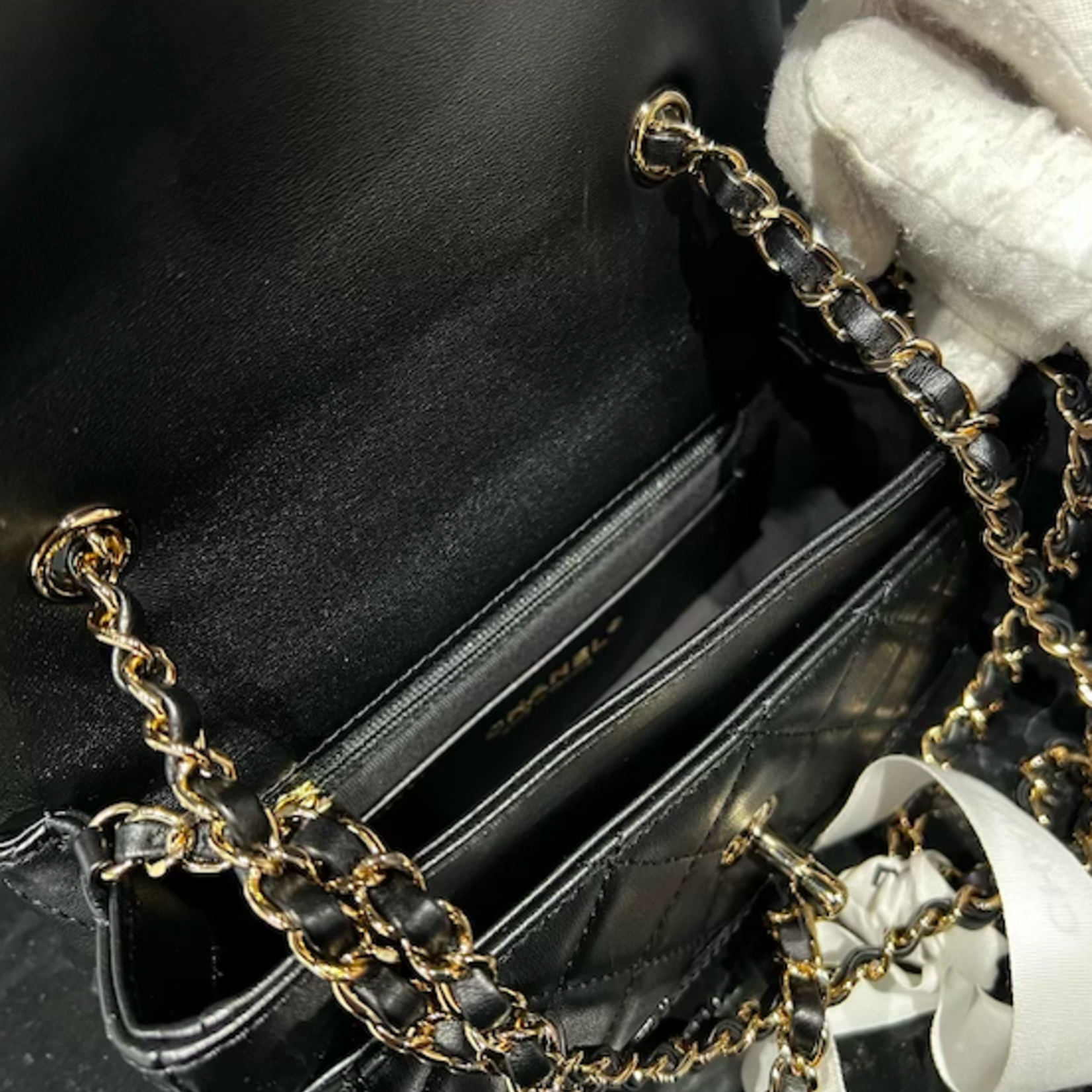 Chanel SOLD - 2023 Chanel Mini Flap with Patent Trim