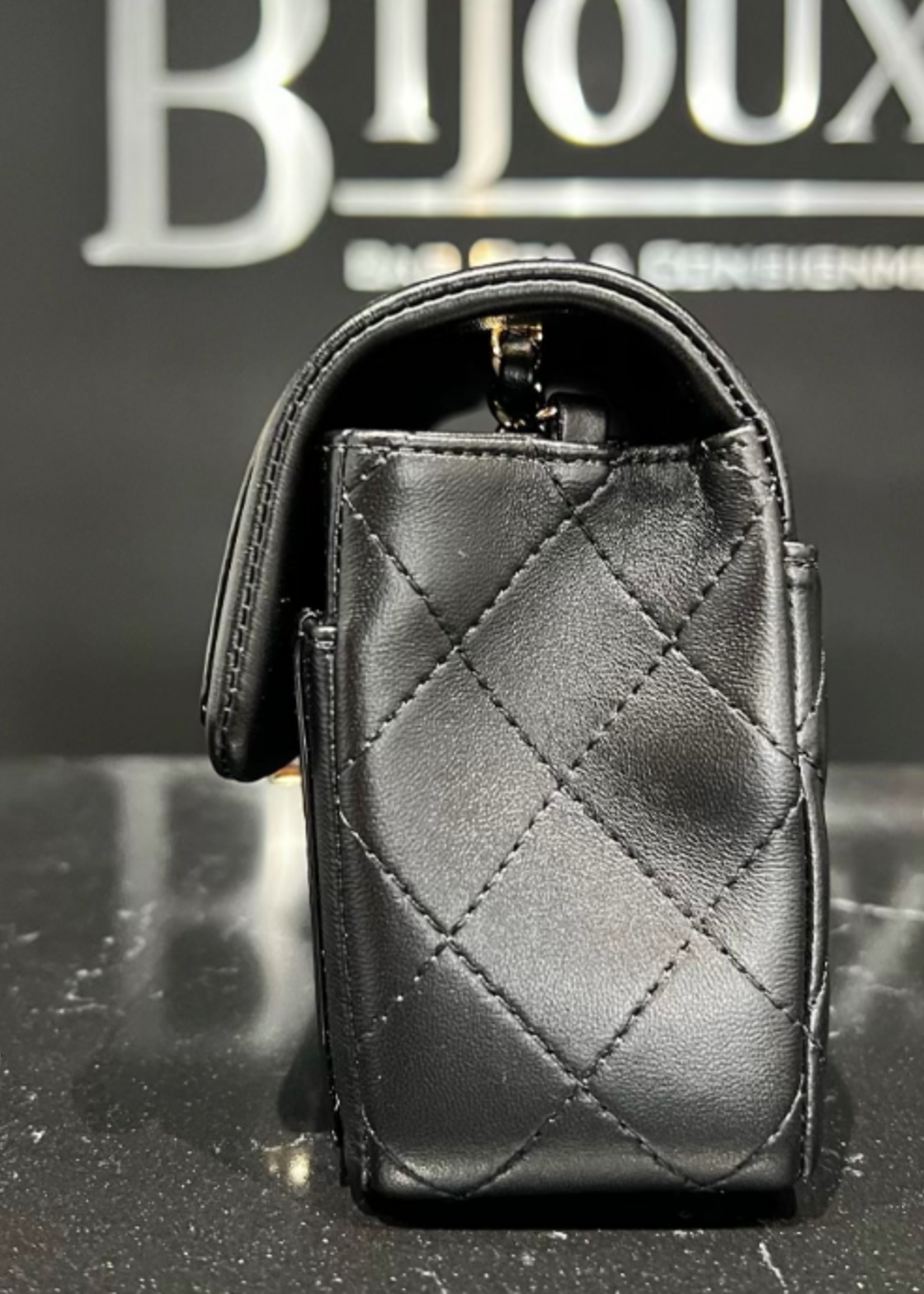 Chanel SOLD - 2023 Chanel Mini Flap with Patent Trim