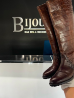 Dior x Bally Crocodile Embossed Boots 36