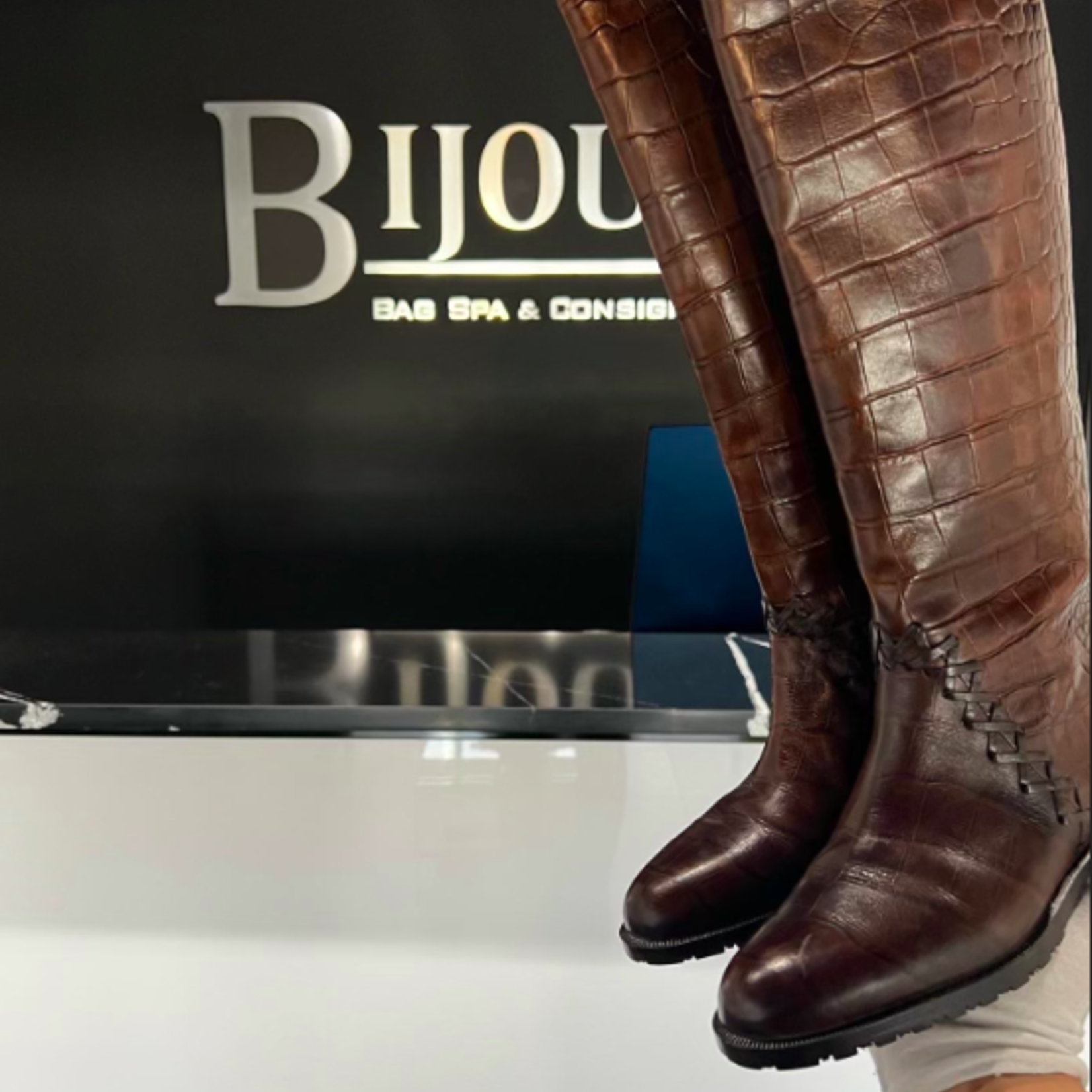 Dior x Bally Crocodile Embossed Boots 36